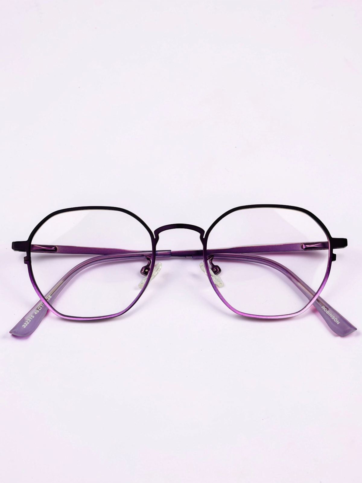 Black & Purple Unisex Stainless Steel Eyeglass Frame
