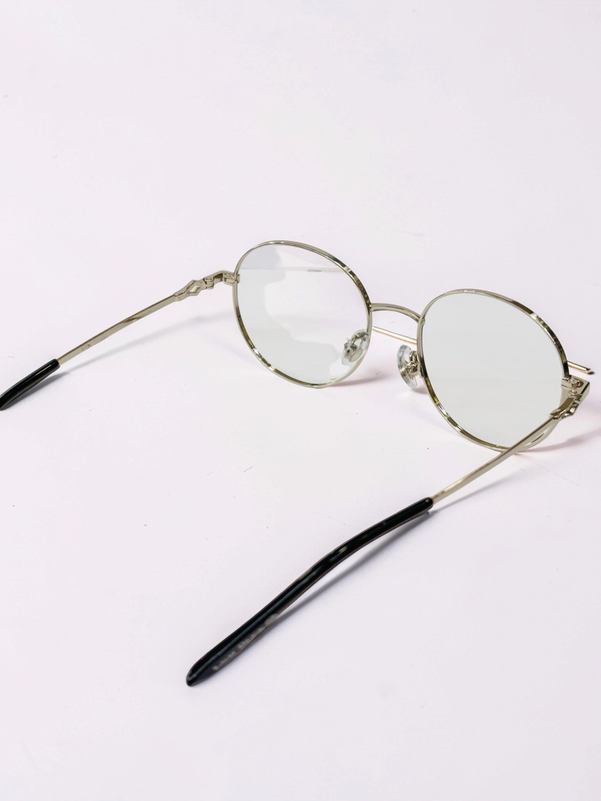 Round Gold & Black Stainless Steel Unisex Optical Frame