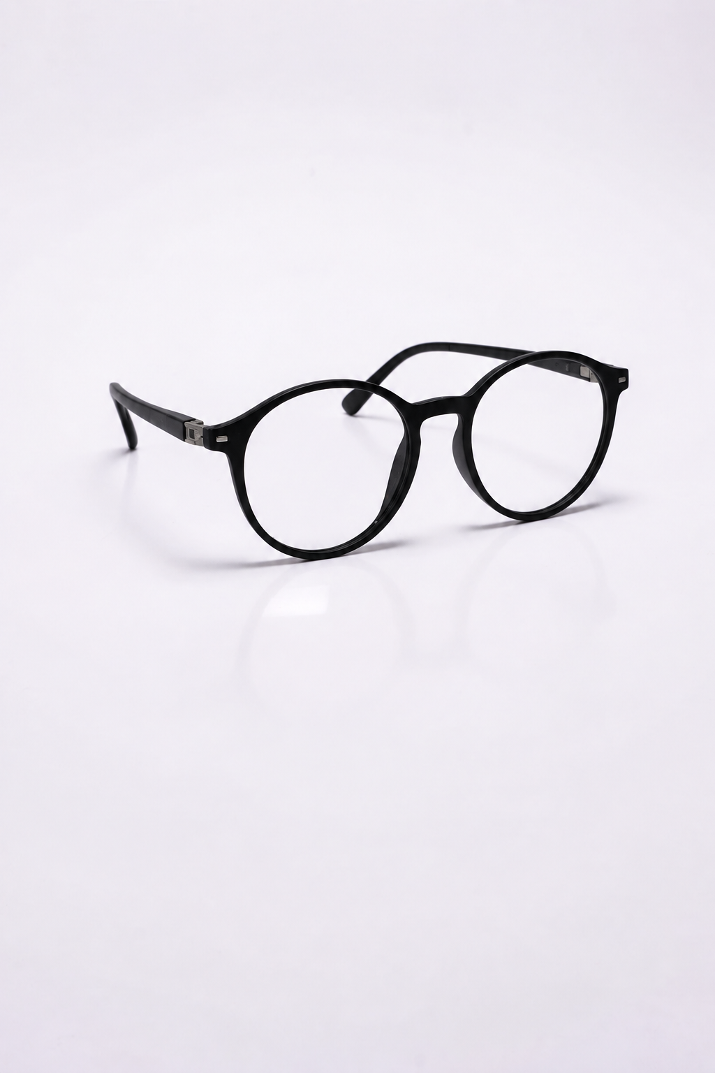 Round Flexible Eyeglasses Frame - Black