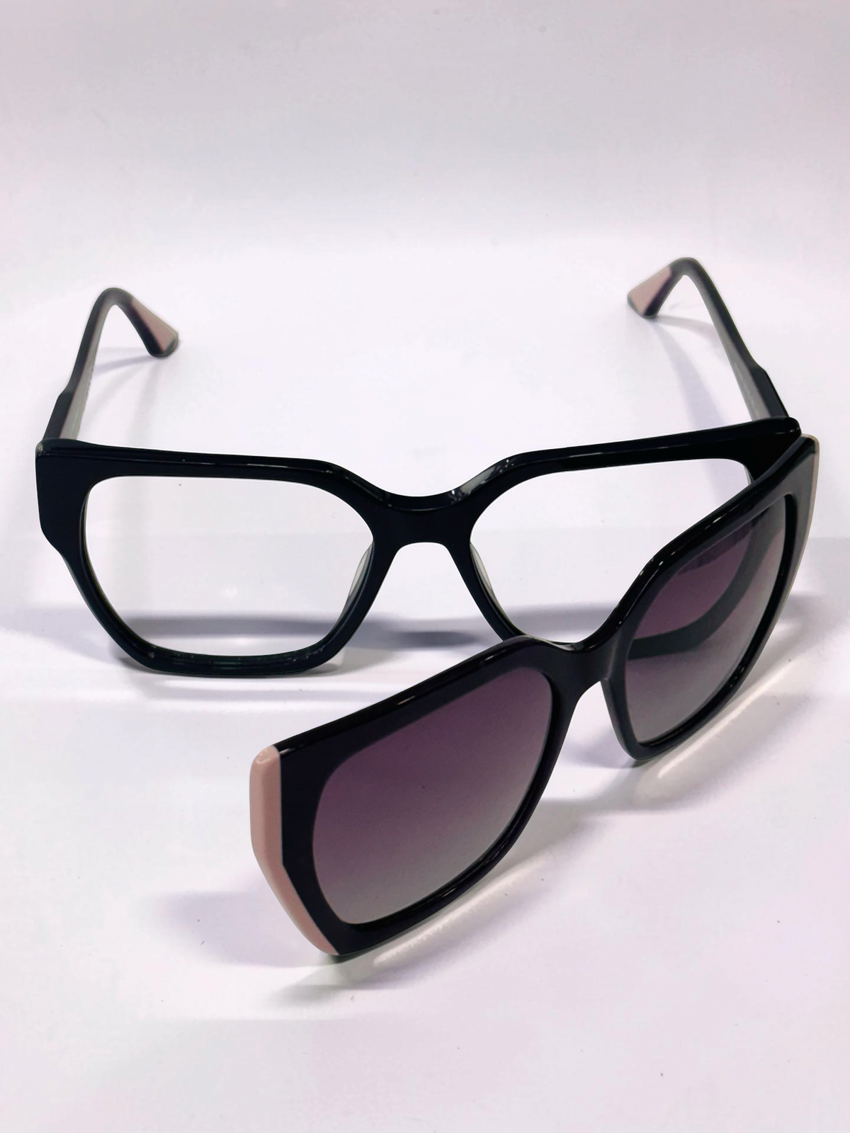 Front view with dark gradient clip-on attached