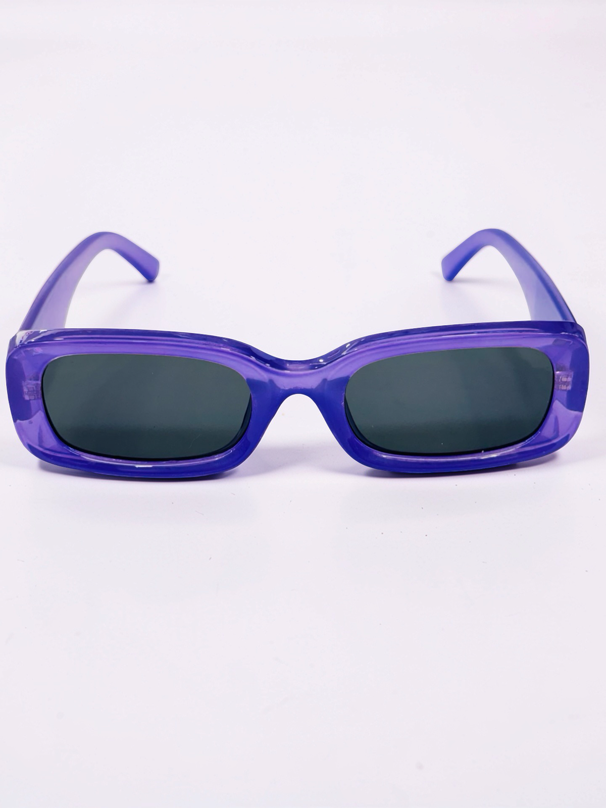 Prescription Sunglasses – Purple Transparent Chunky Rectangular