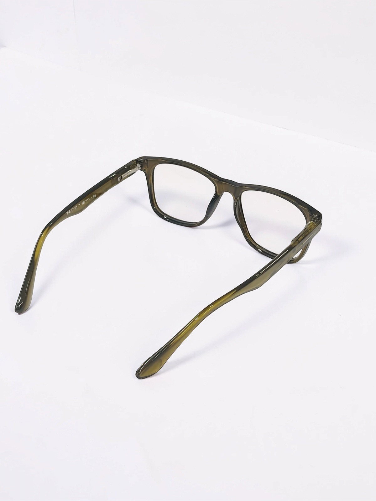 Square Transparent Olive Khaki Optical Frame – Flexible Unisex