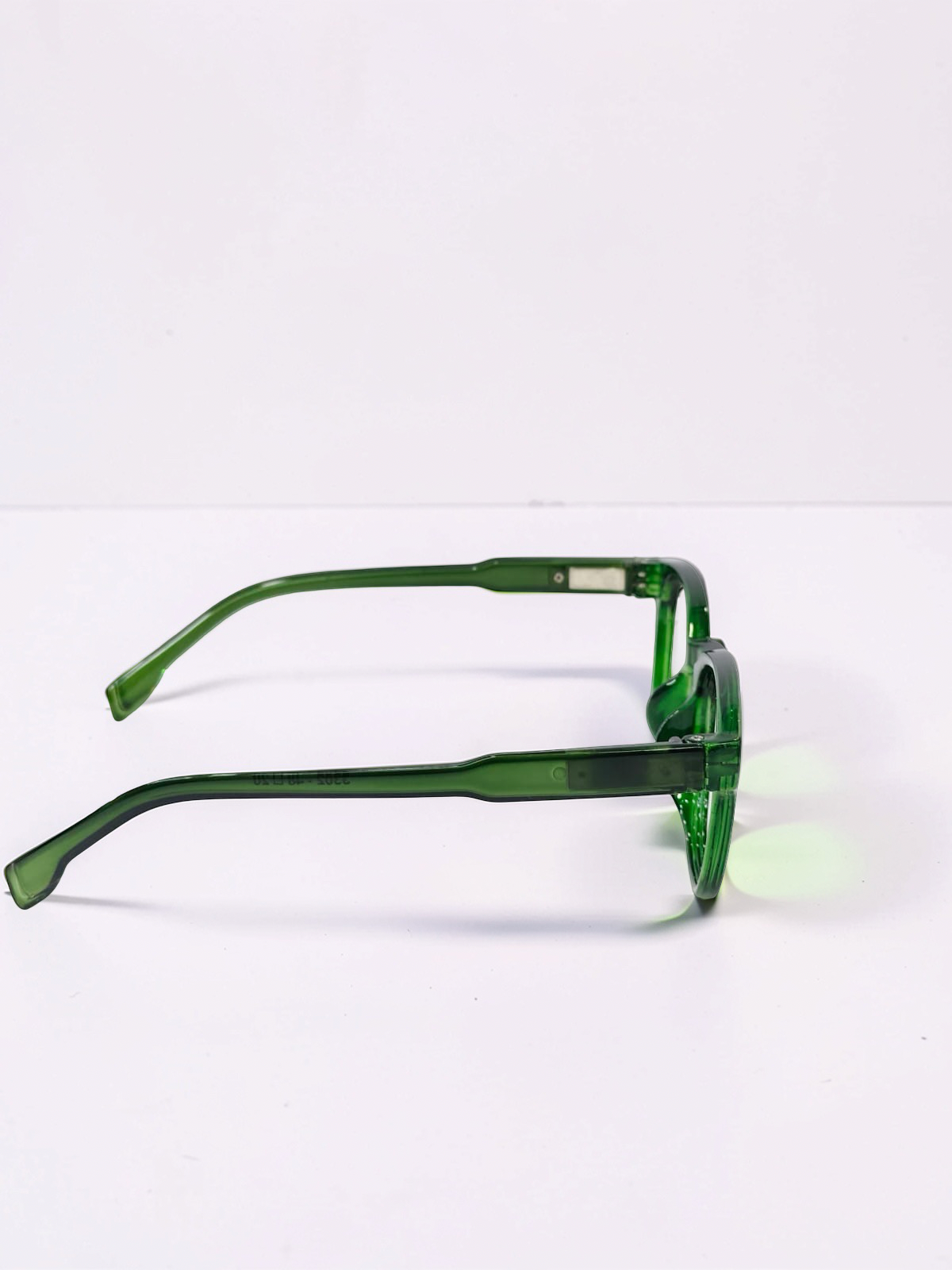 Transparent Bottle Green Square Optical Frame