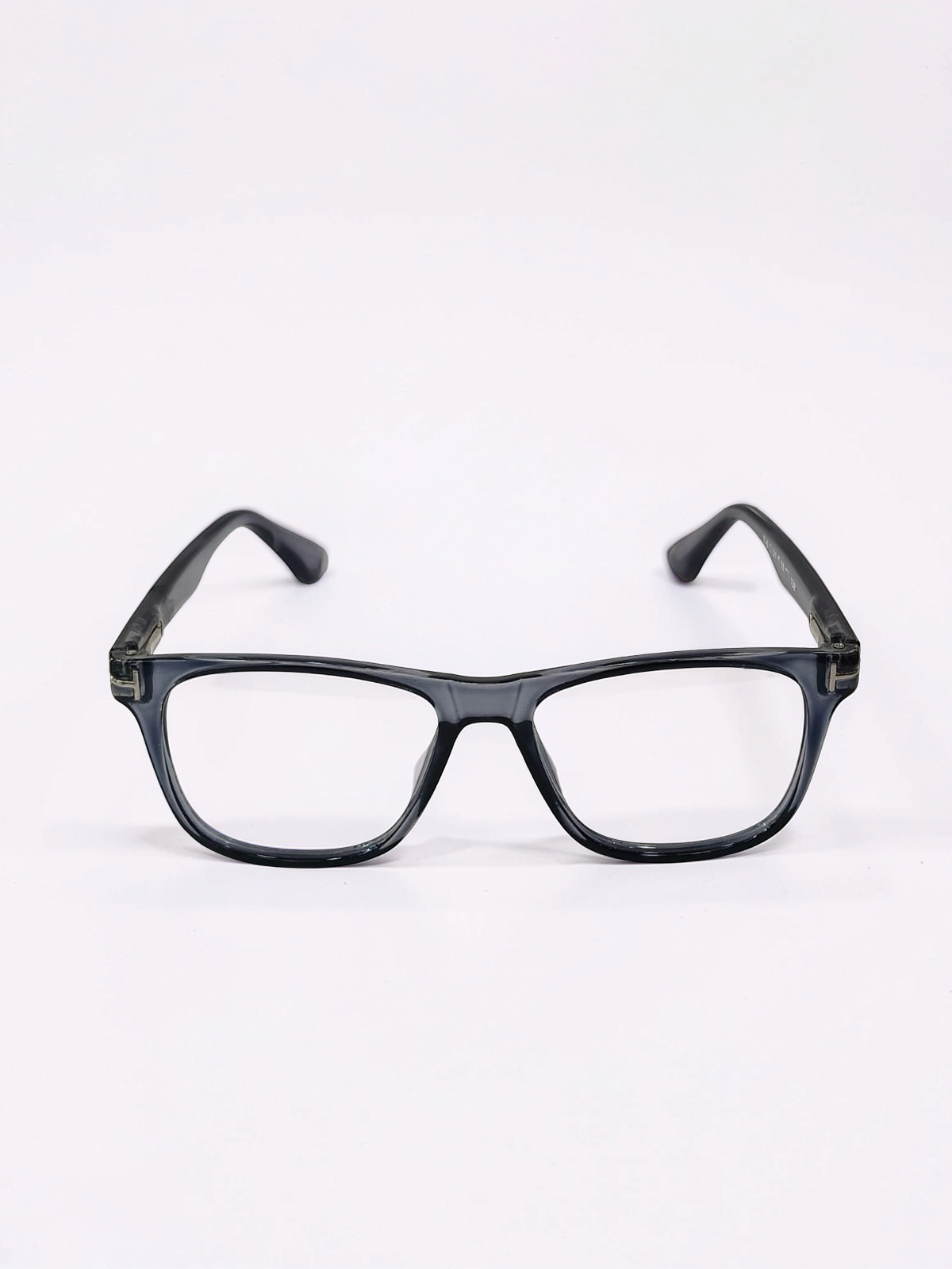 Square Transparent Steel Blue-Grey Optical Frame – Flexible Unisex