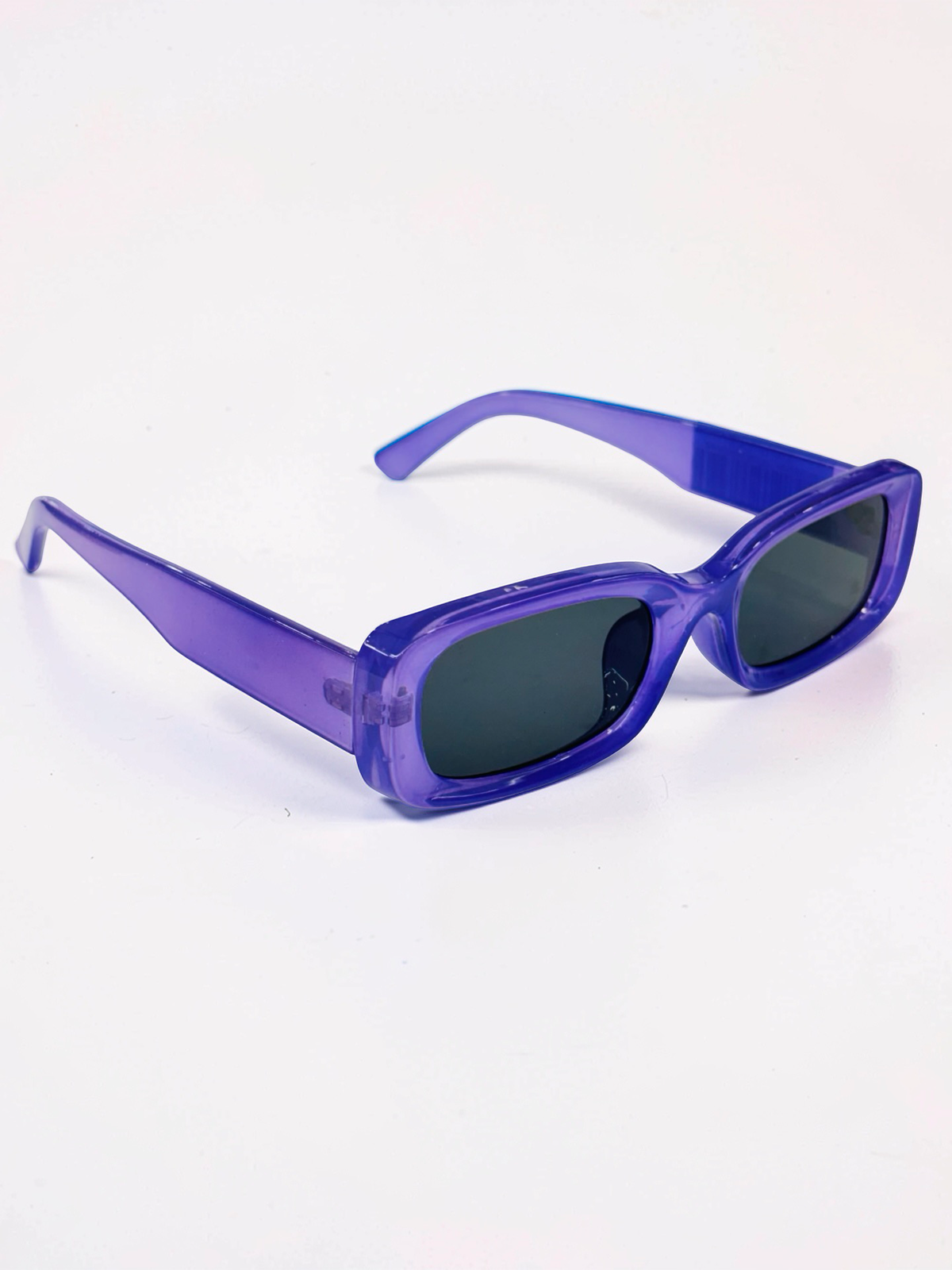 Prescription Sunglasses – Purple Transparent Chunky Rectangular