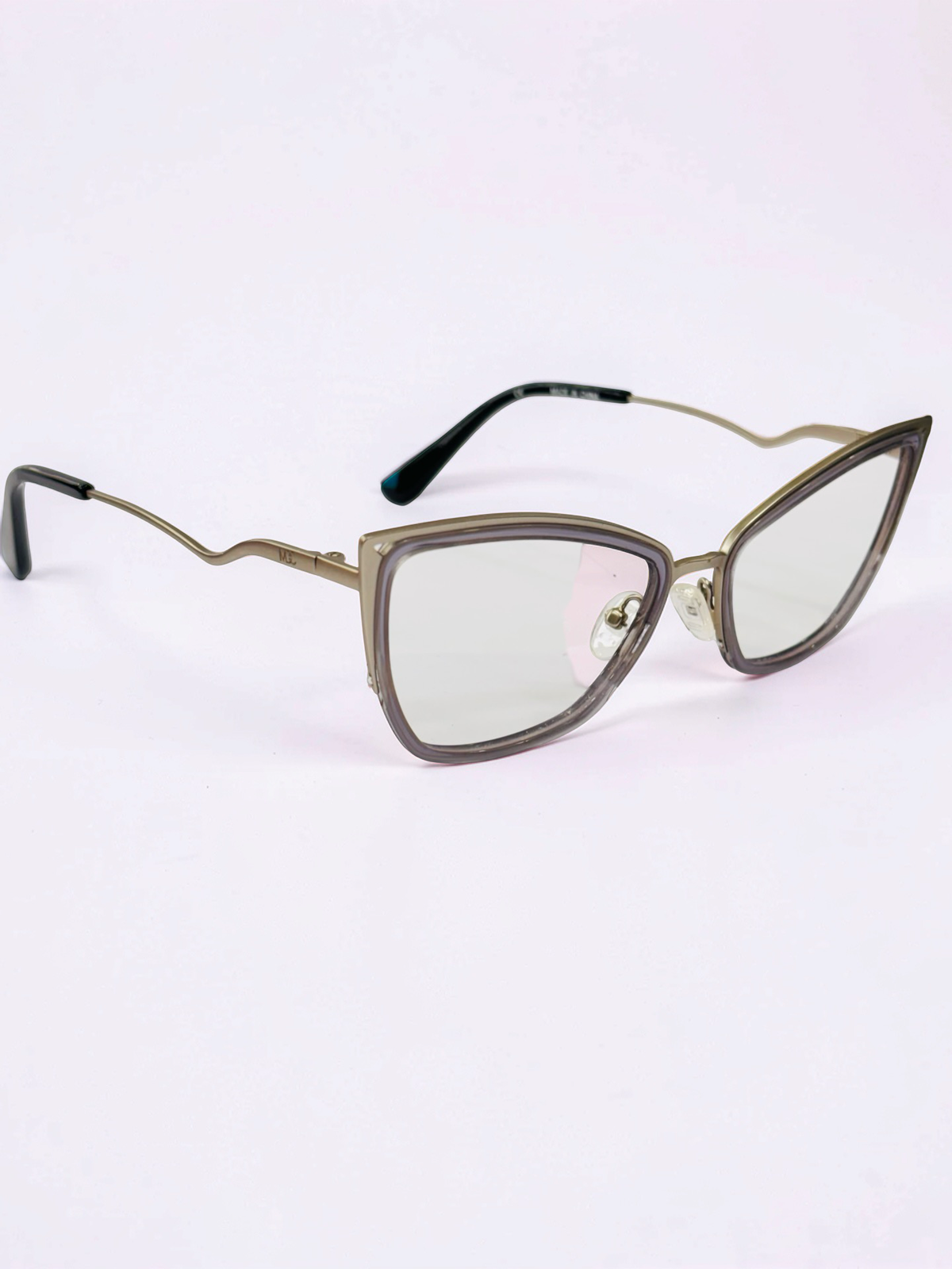 Ladies Smoky Grey & Gold Cat-Eye Optical Frame