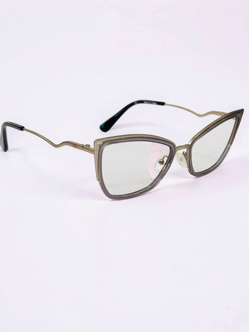 Ladies Smoky Grey & Gold Cat-Eye Optical Frame