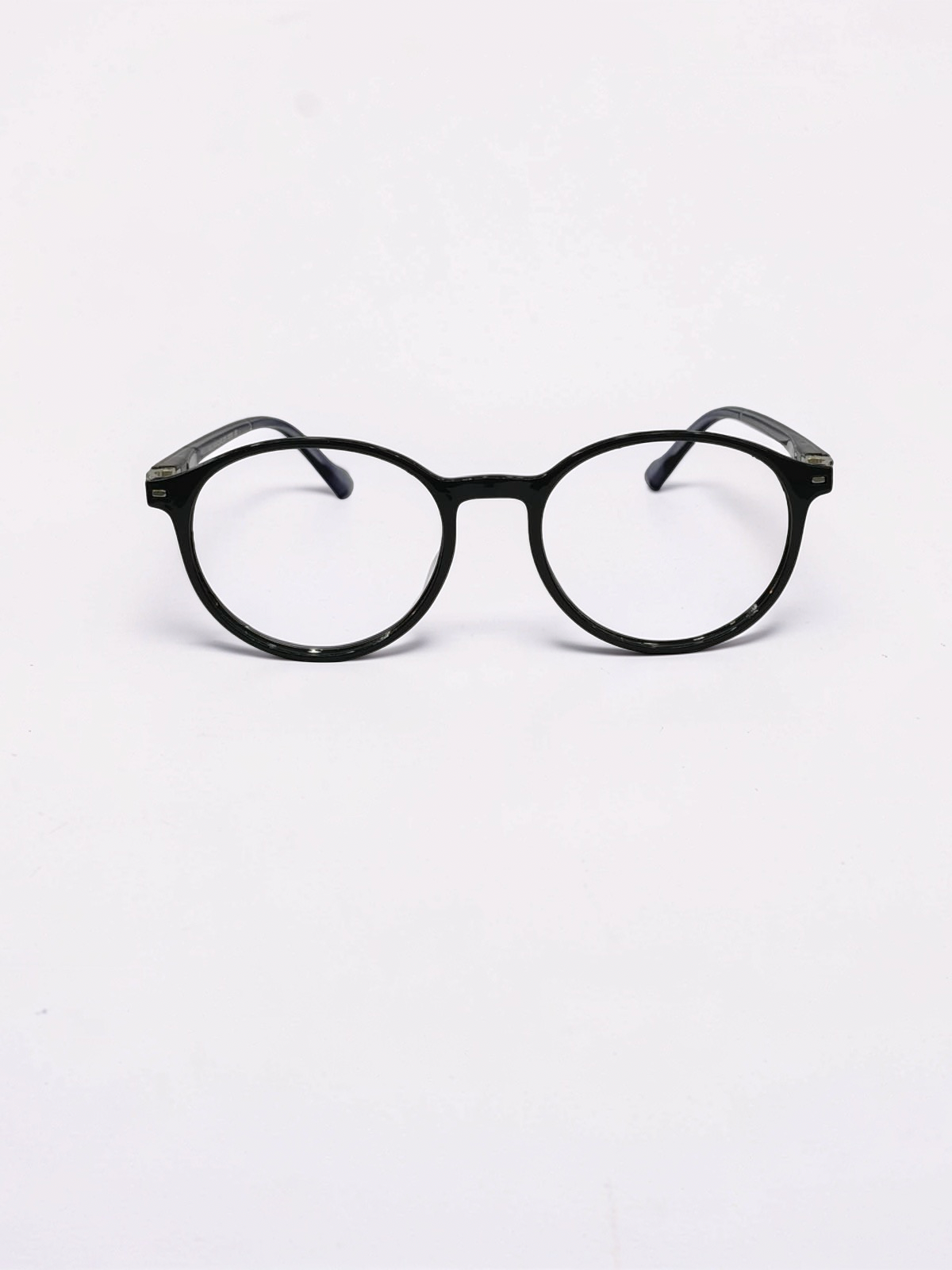 Round Flexible Eyeglasses Frame - Black