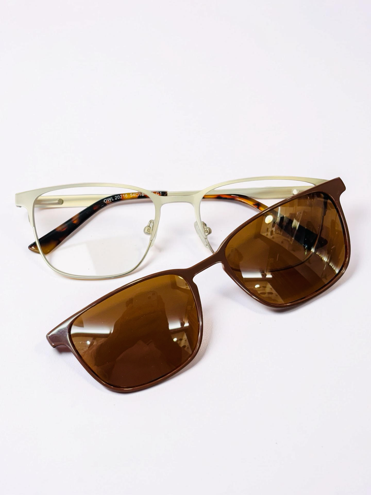 OWL 20216 Clip-On Eyeglasses with Magnetic Sunglasses