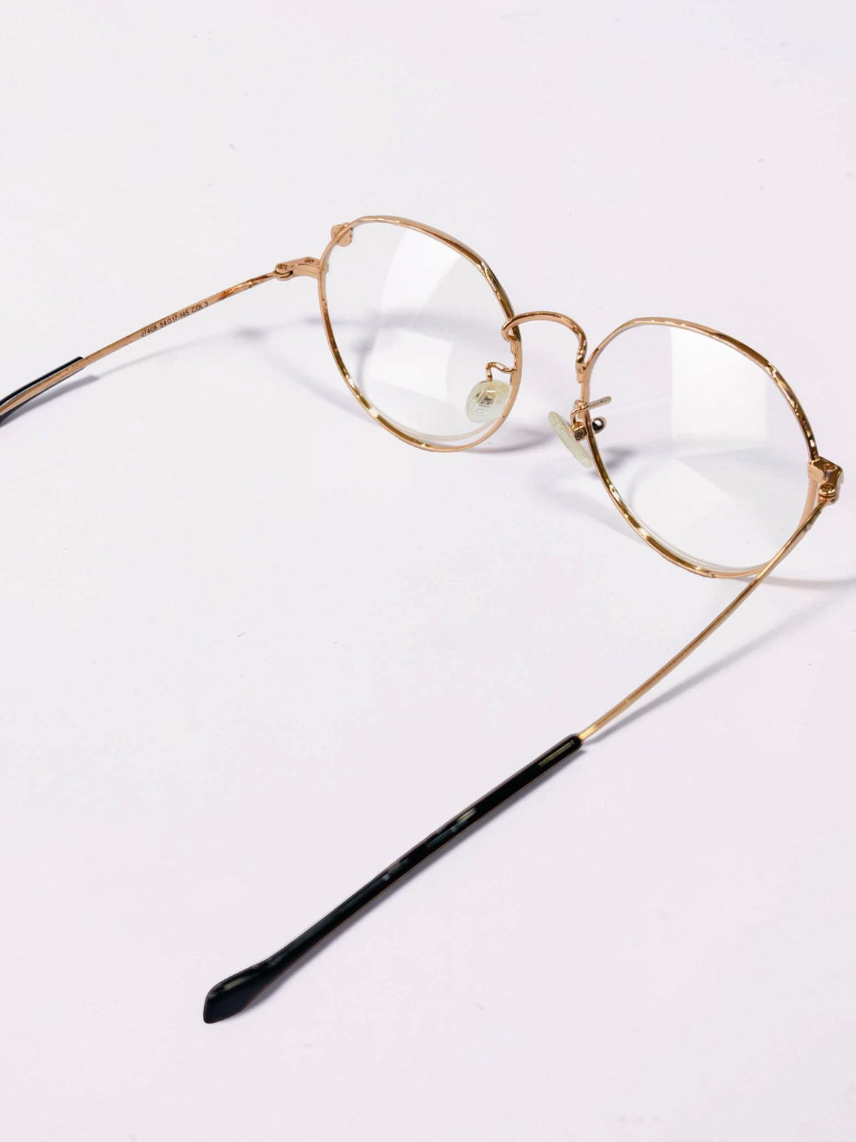 Ladies Gold Round Stainless-Steel Optical Frame – Large Fit
