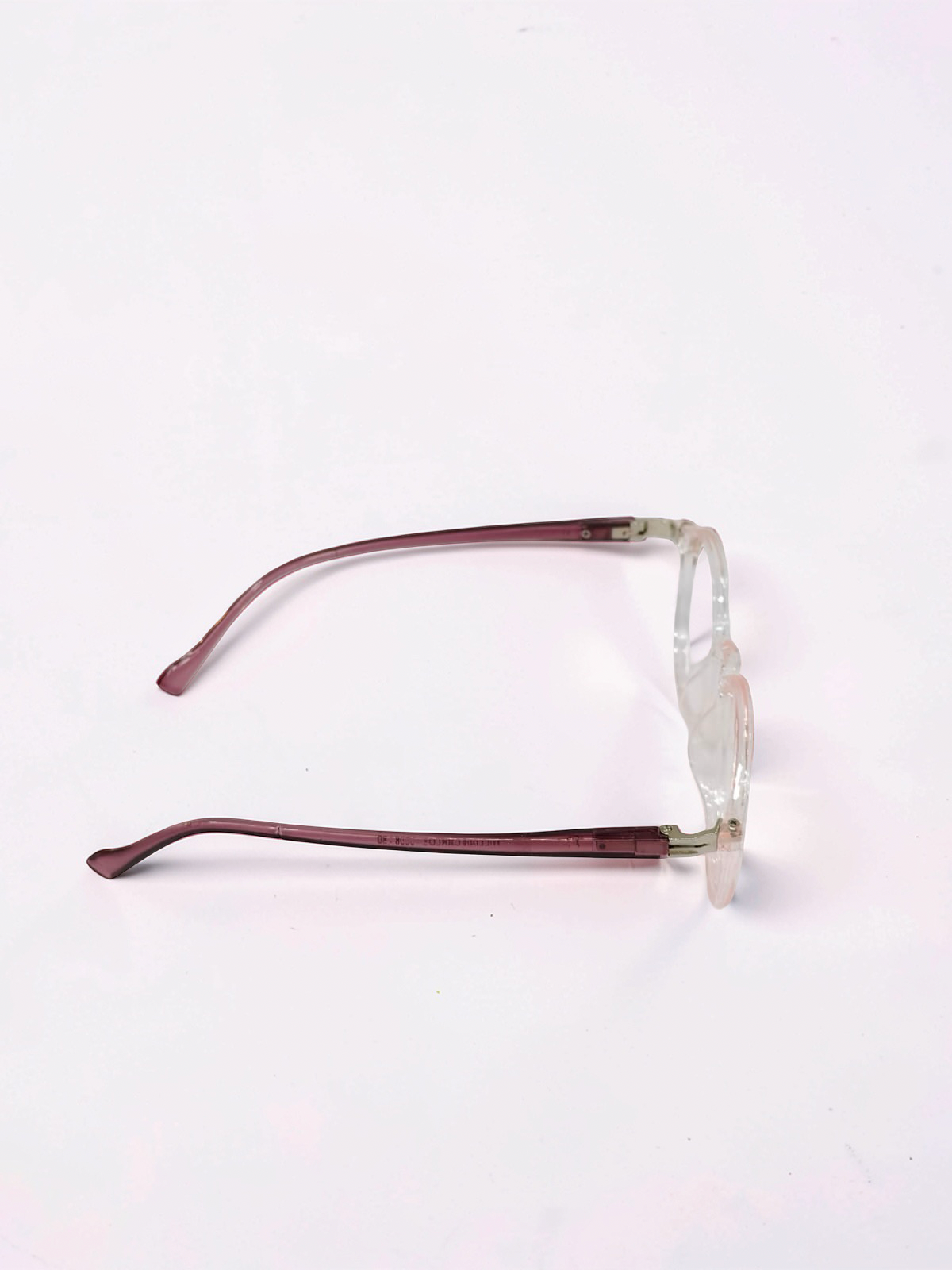 Crystal Grey & Burgundy Round Optical Frame
