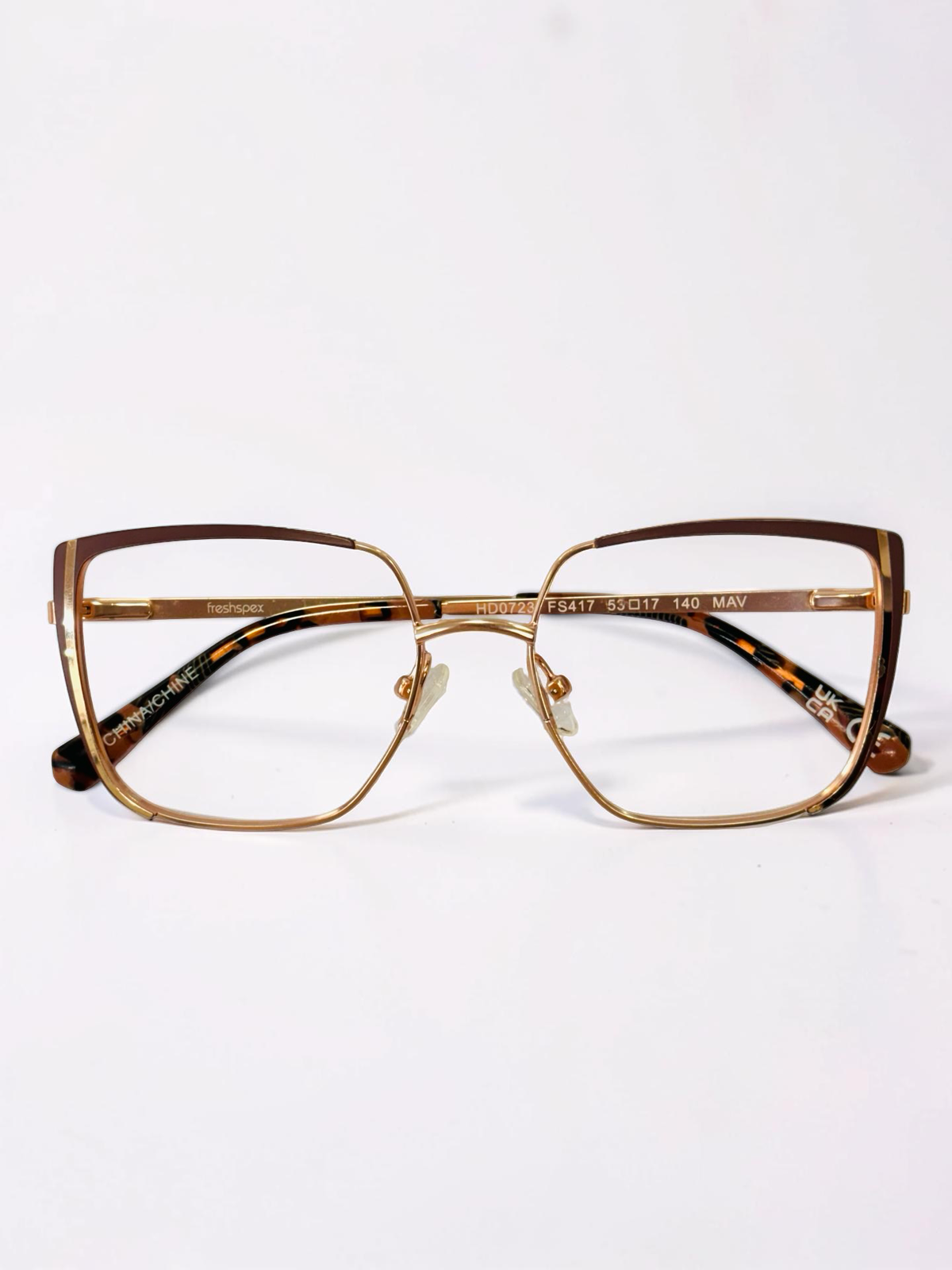 Unisex Metal Full-Frame Optical — Gold & Brown Tortoise