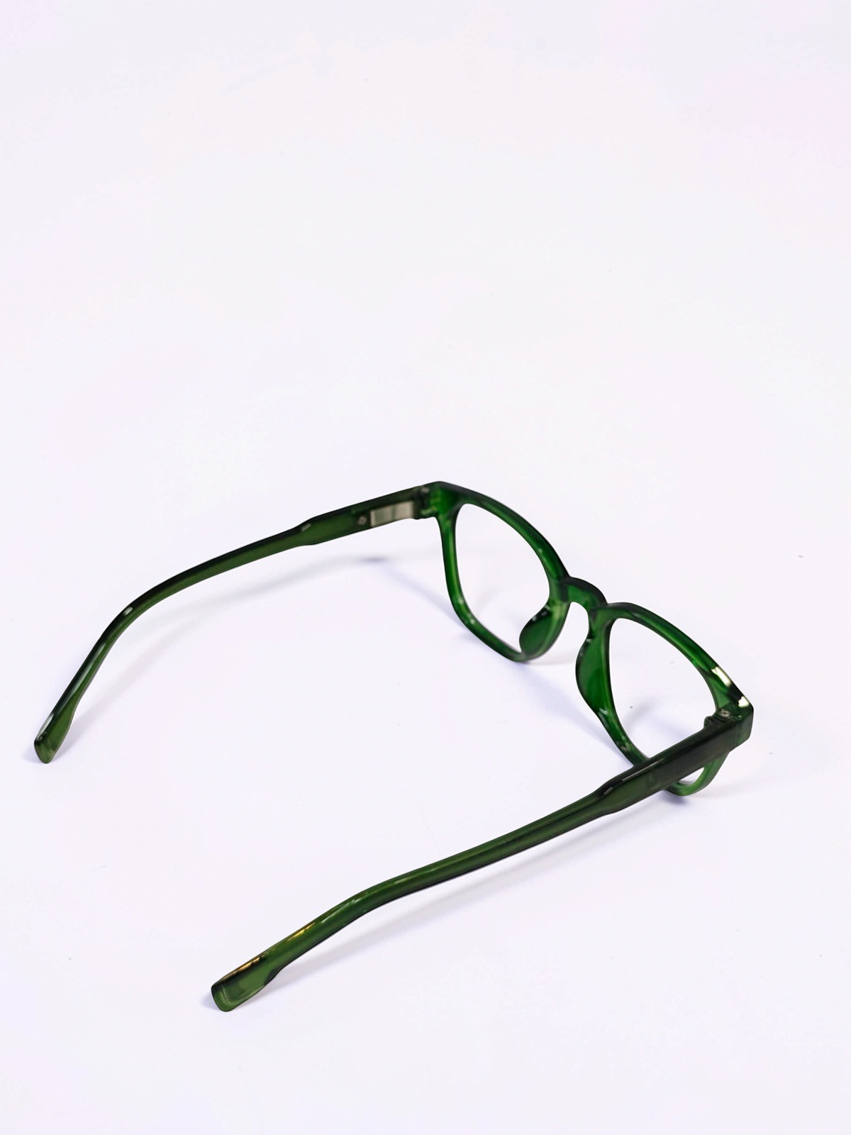 Transparent Bottle Green Square Optical Frame