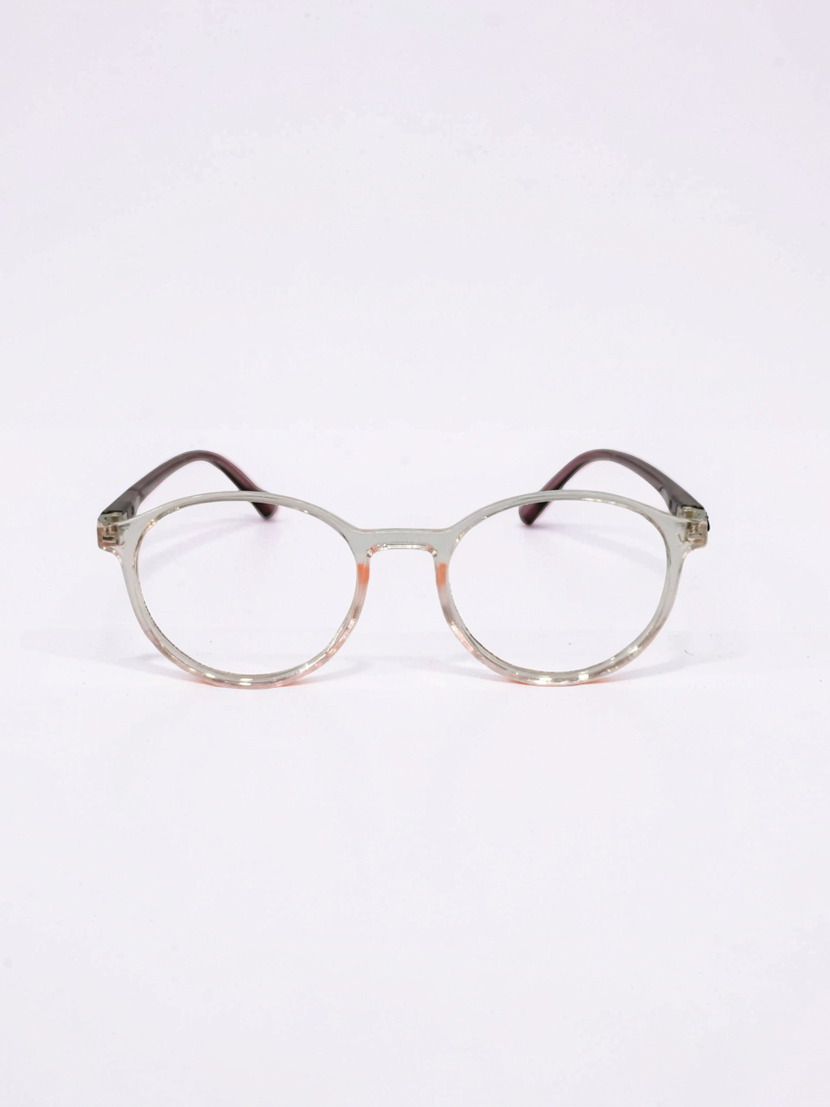 Crystal Grey & Burgundy Round Optical Frame