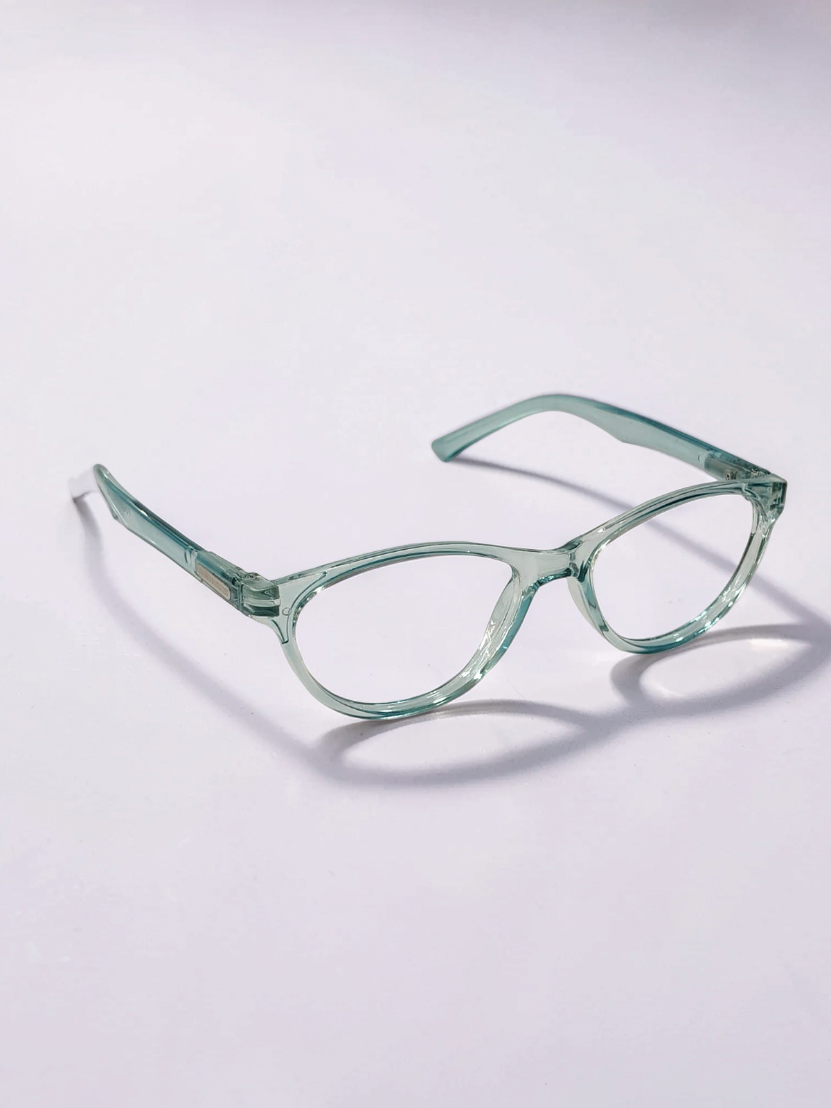 Glow 718 Transparent Teal Cat-Eye Optical Frame