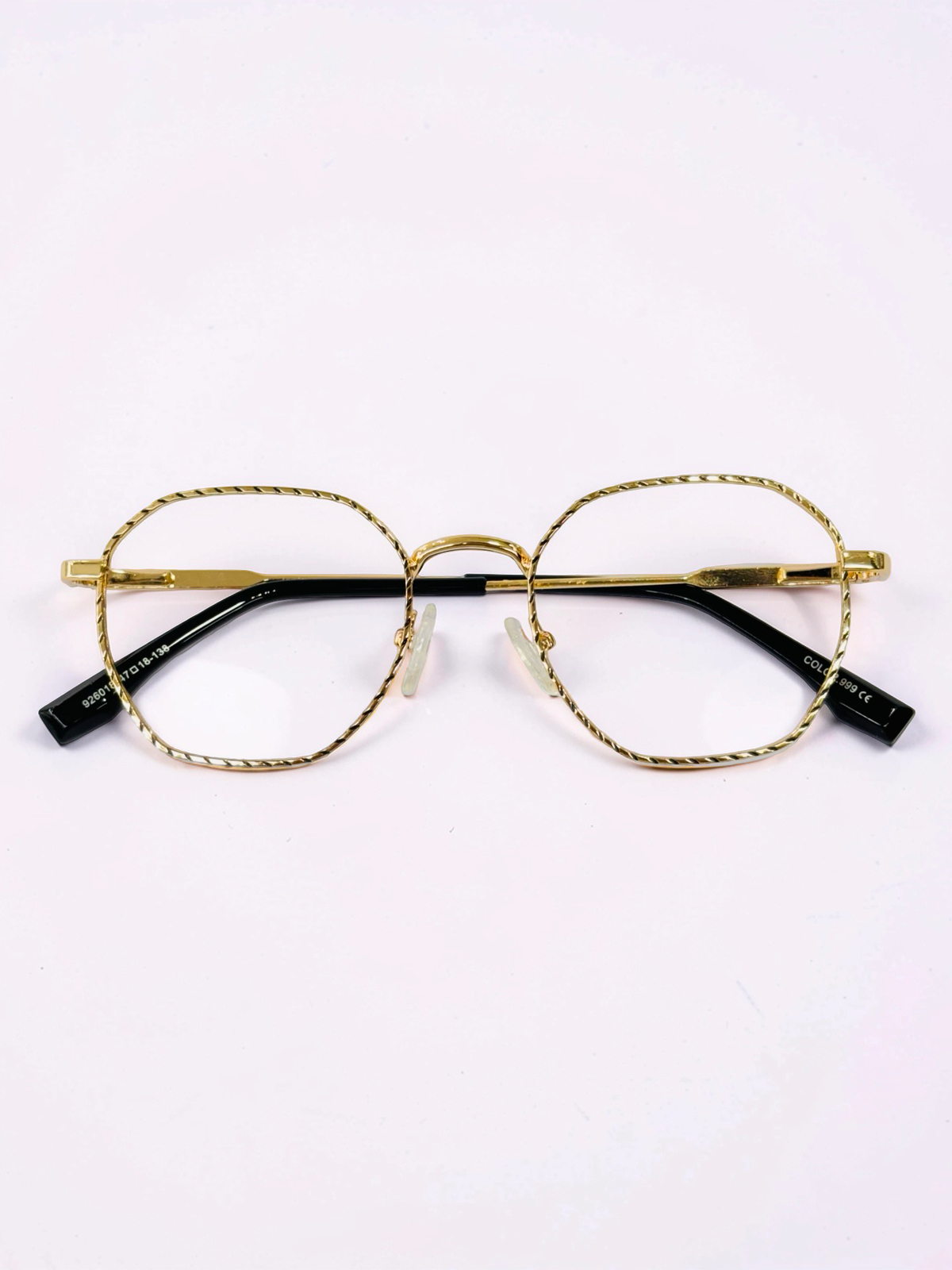 Gold Textured Square Stainless Steel Frame – Unisex