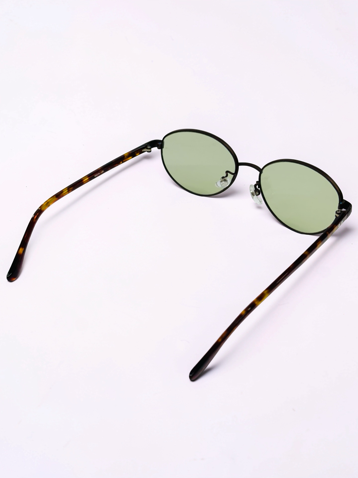 Unisex Oval Prescription Sunglasses – Black & Tortoiseshell with Green Tint