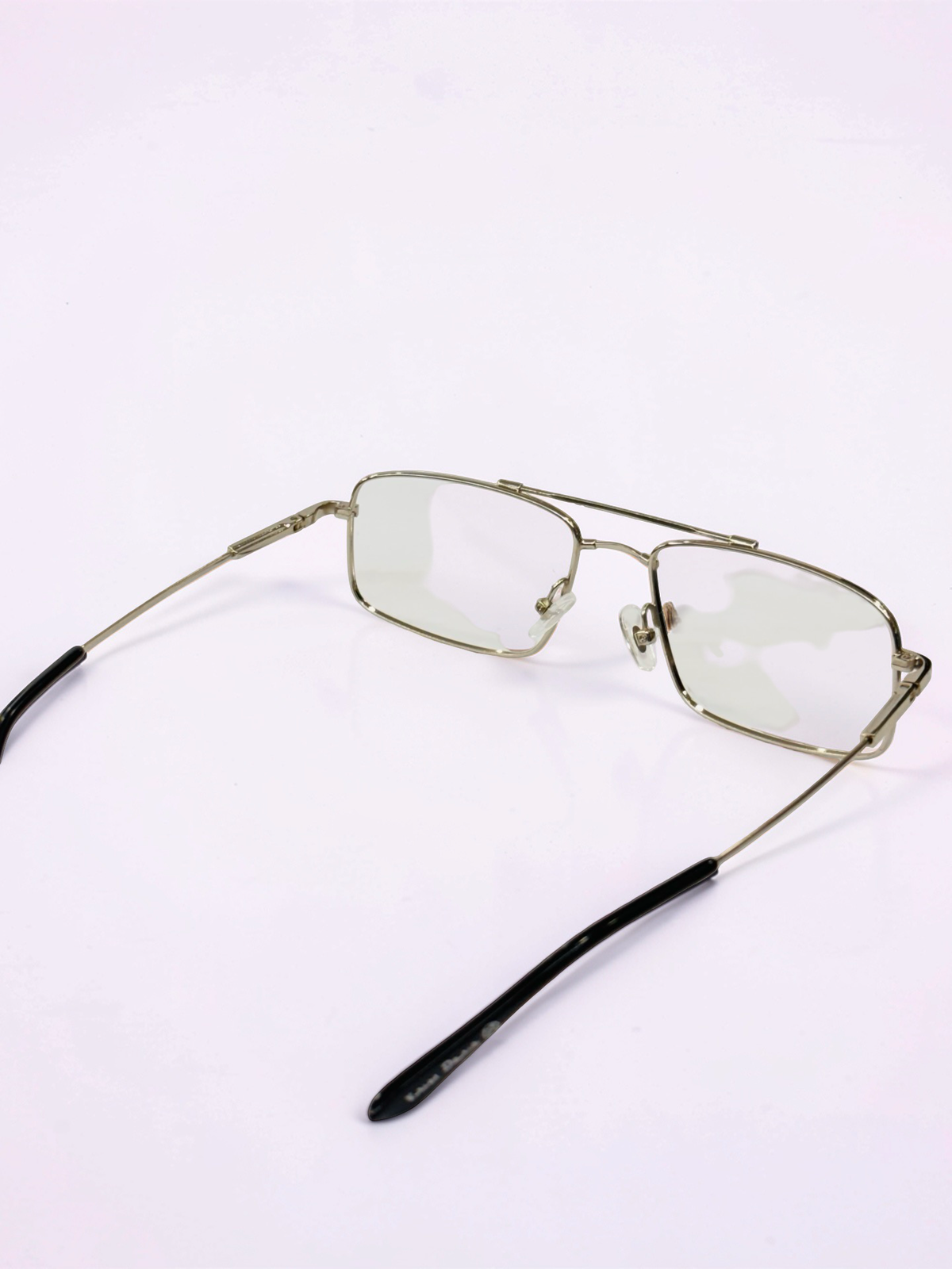Silver Double-Bridge Rectangular Stainless Steel Frame – Unisex