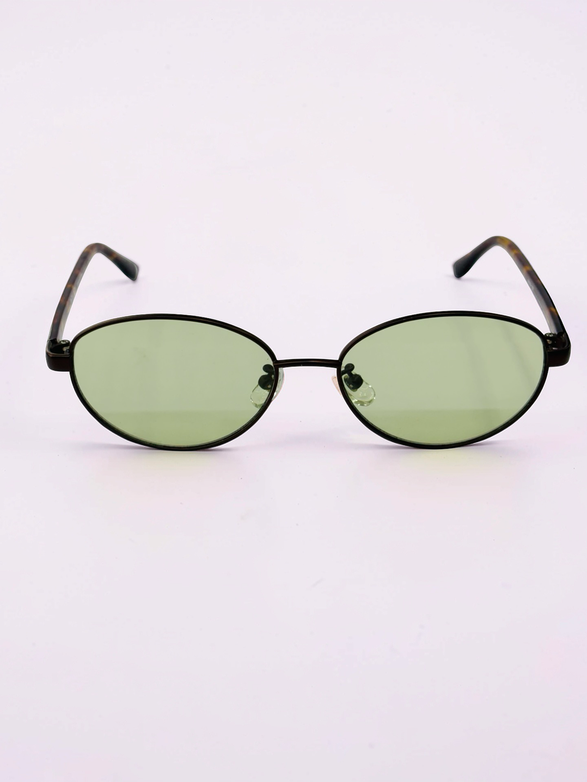 Unisex Oval Prescription Sunglasses – Black & Tortoiseshell with Green Tint