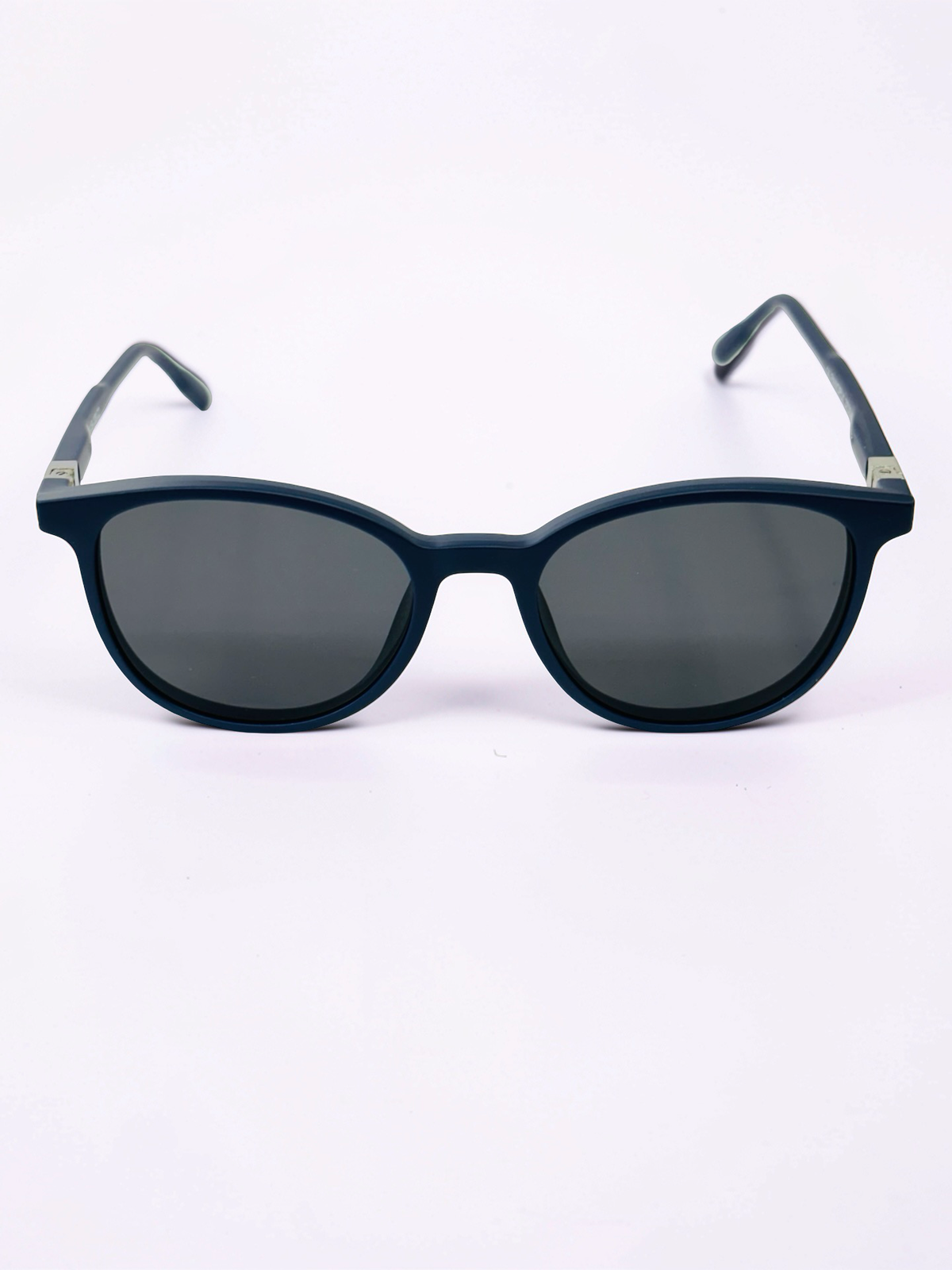 Clip-On Sunglasses - Panoply 3733 | Matte Navy Blue | Round | Medium Fit