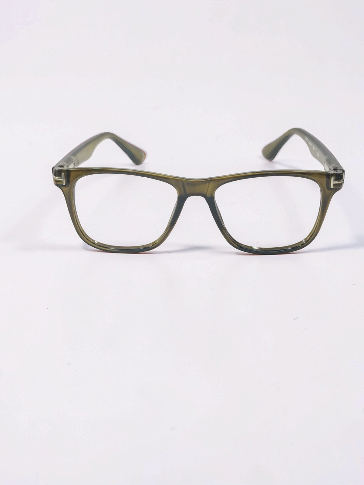 Square Transparent Olive Khaki Optical Frame – Flexible Unisex
