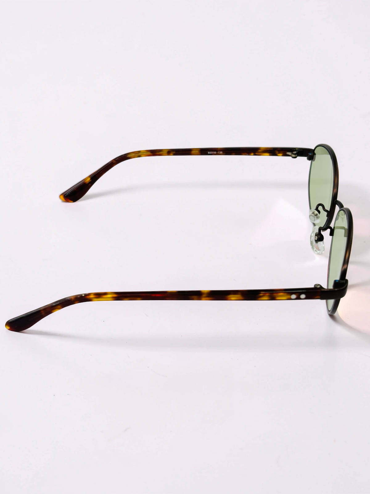 Unisex Oval Prescription Sunglasses – Black & Tortoiseshell with Green Tint
