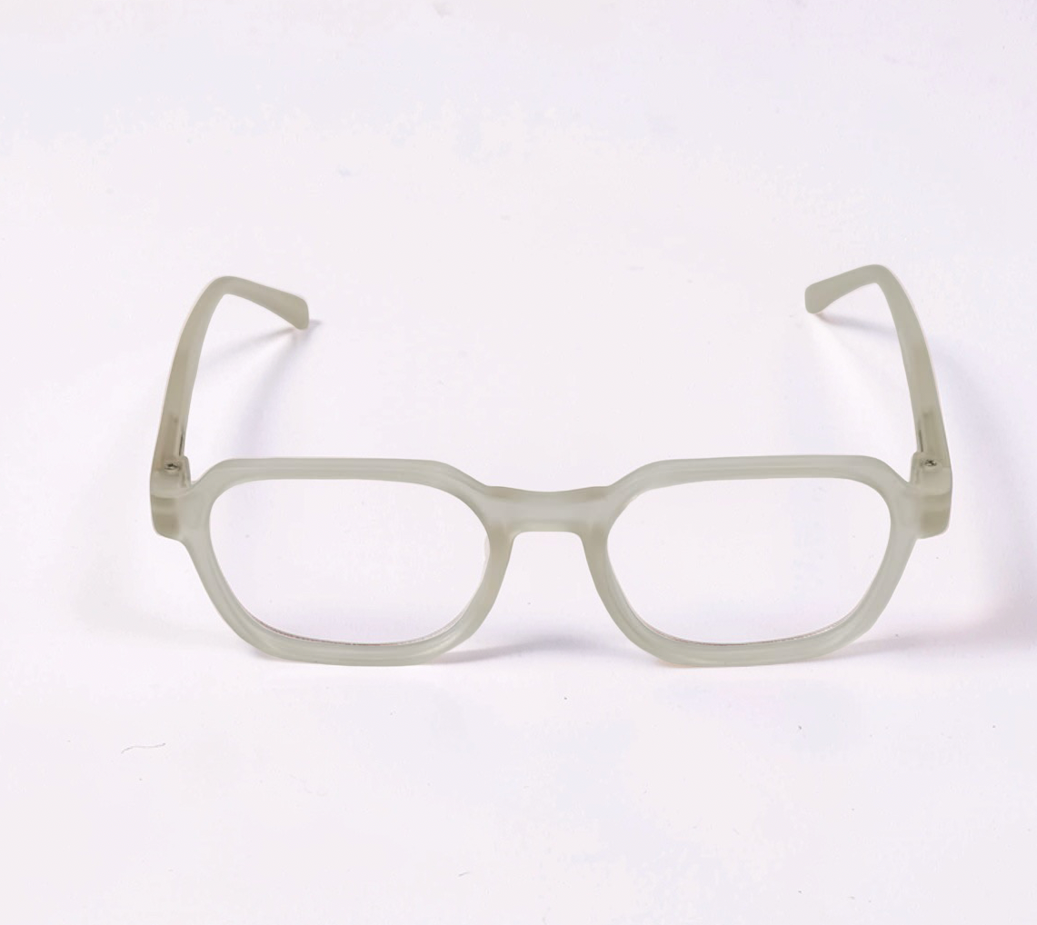 Frosted Grey Square Eyeglasses – Flexible Frame | Unisex