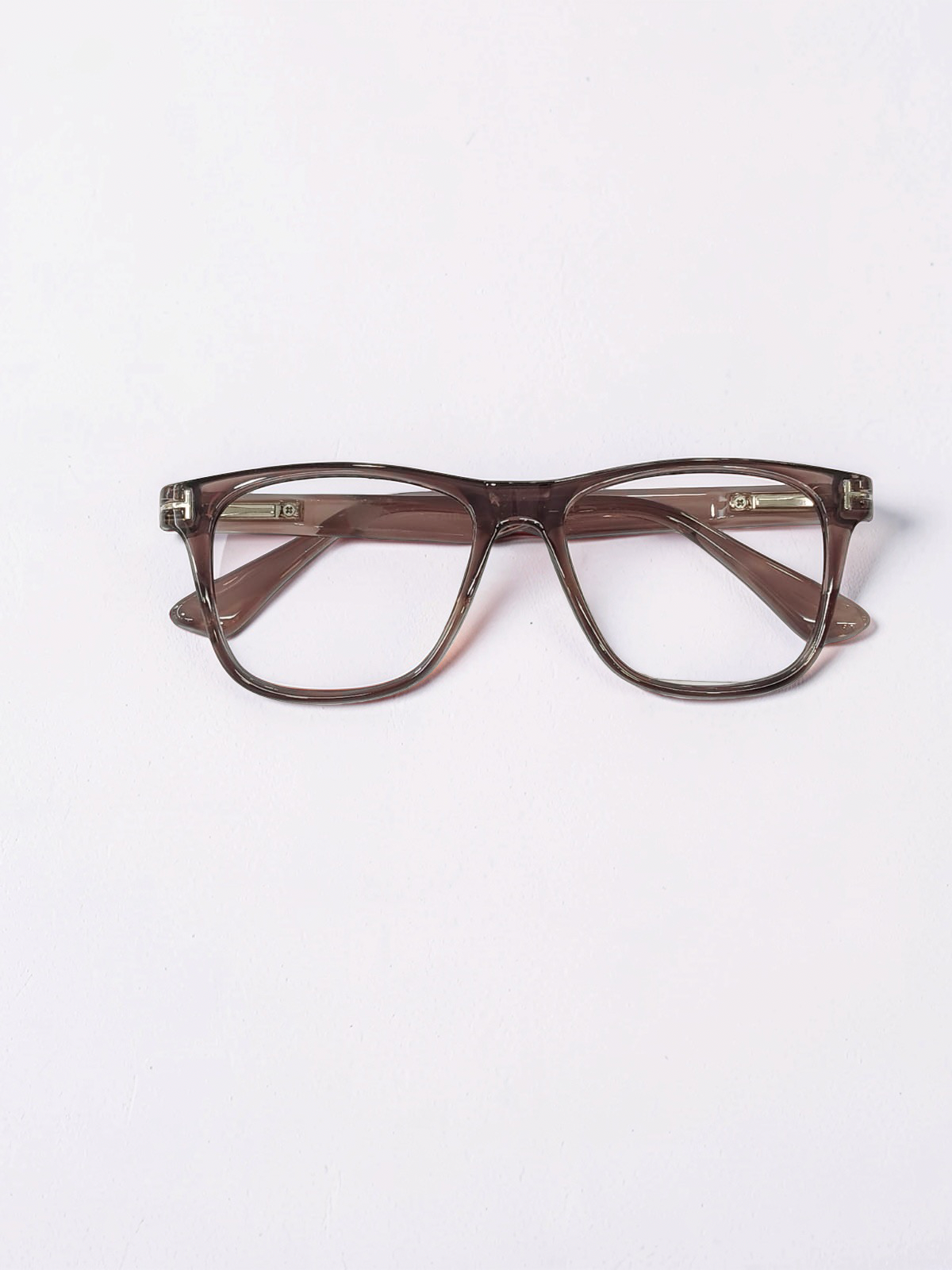Square Transparent Mocha Brown Optical Frame – Flexible Unisex