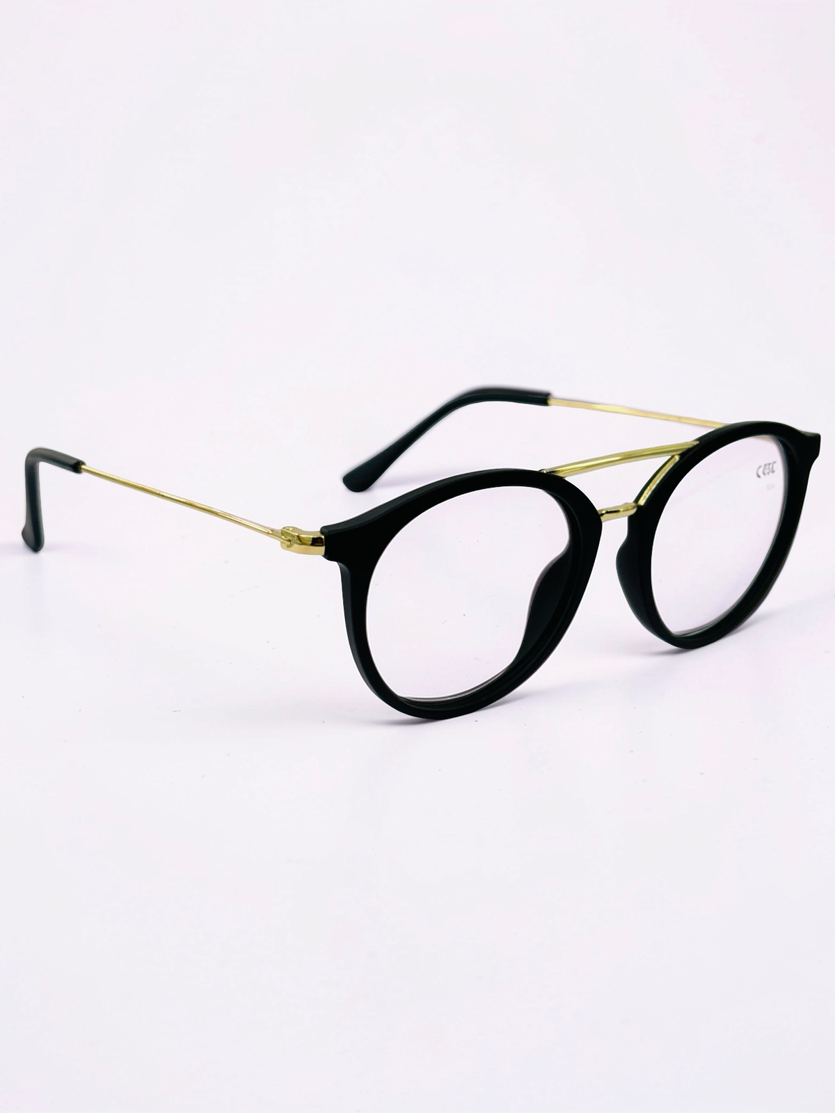 Rear angle of black round frame