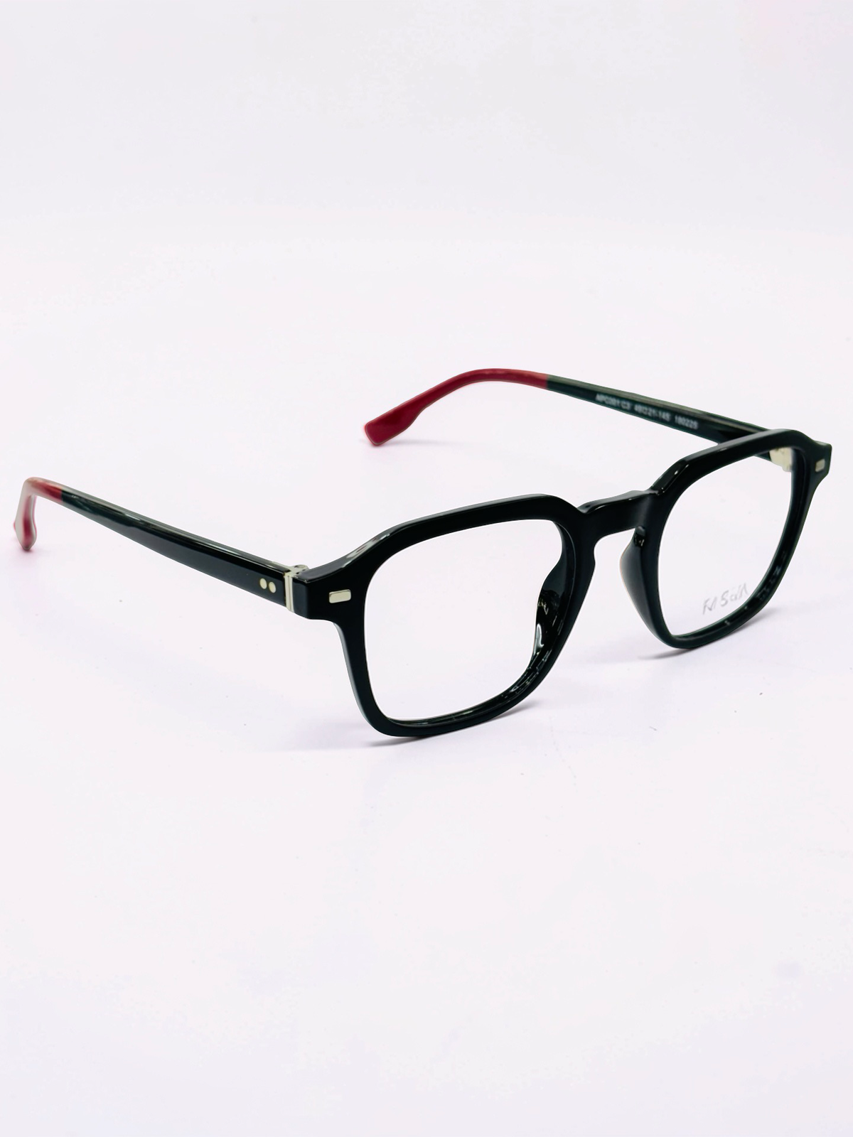 Clip-On Sunglasses - APC001 | Black & Burgundy | Square | Medium Fit