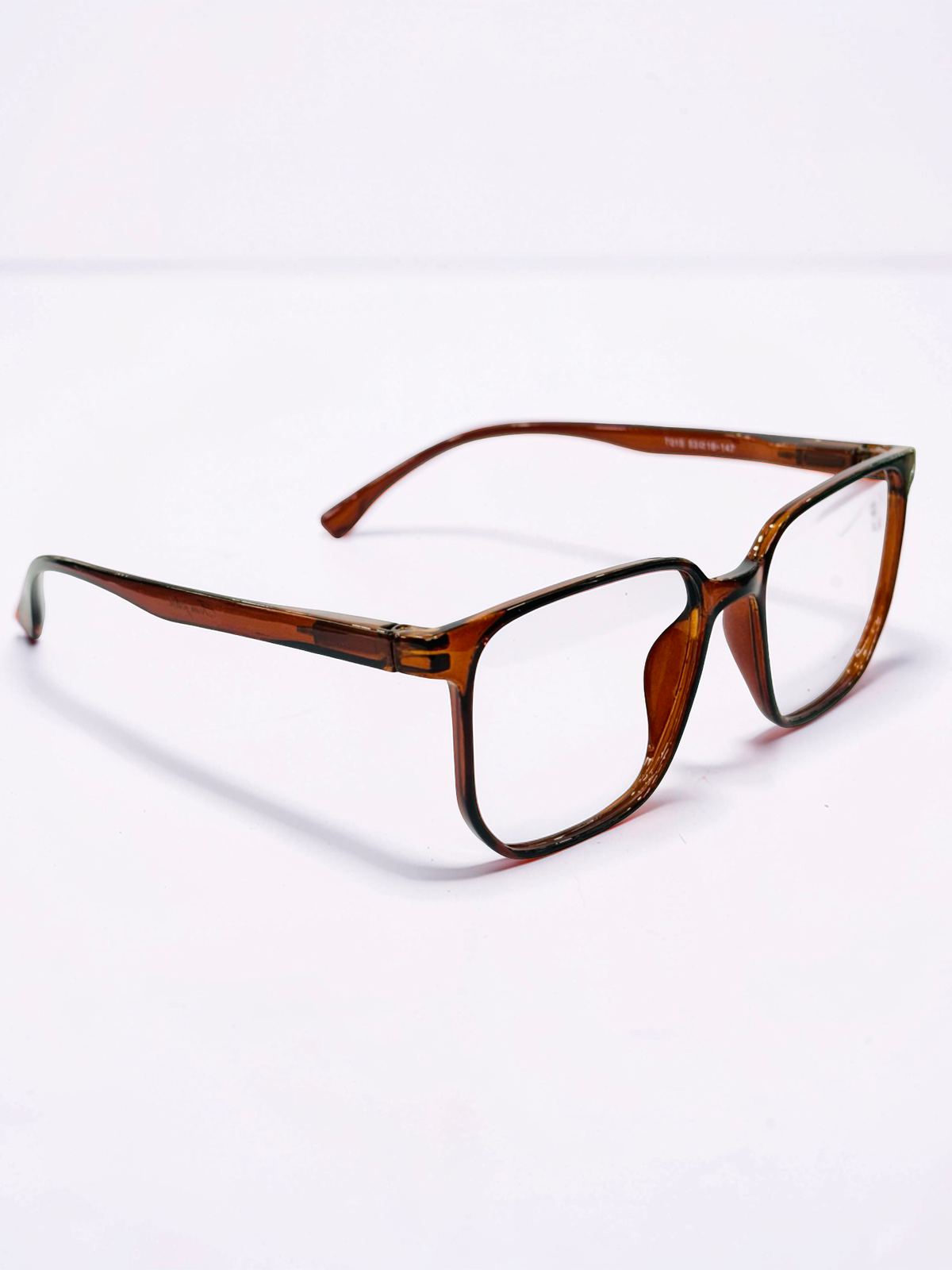 Translucent Brown Square Optical Frame – Flexible Unisex