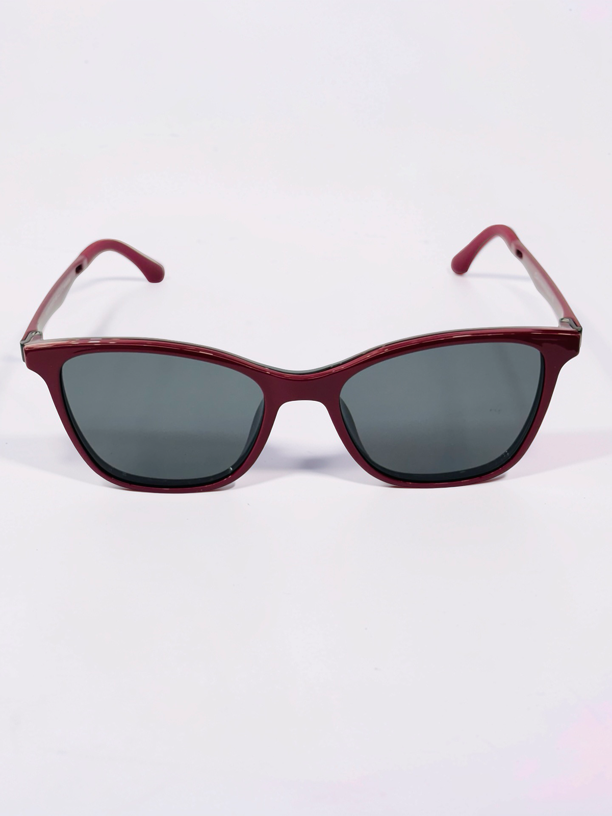 Clip-On Sunglasses - Clark by Trevicoliseum | Burgundy | Cat-Eye Square | Medium Fit