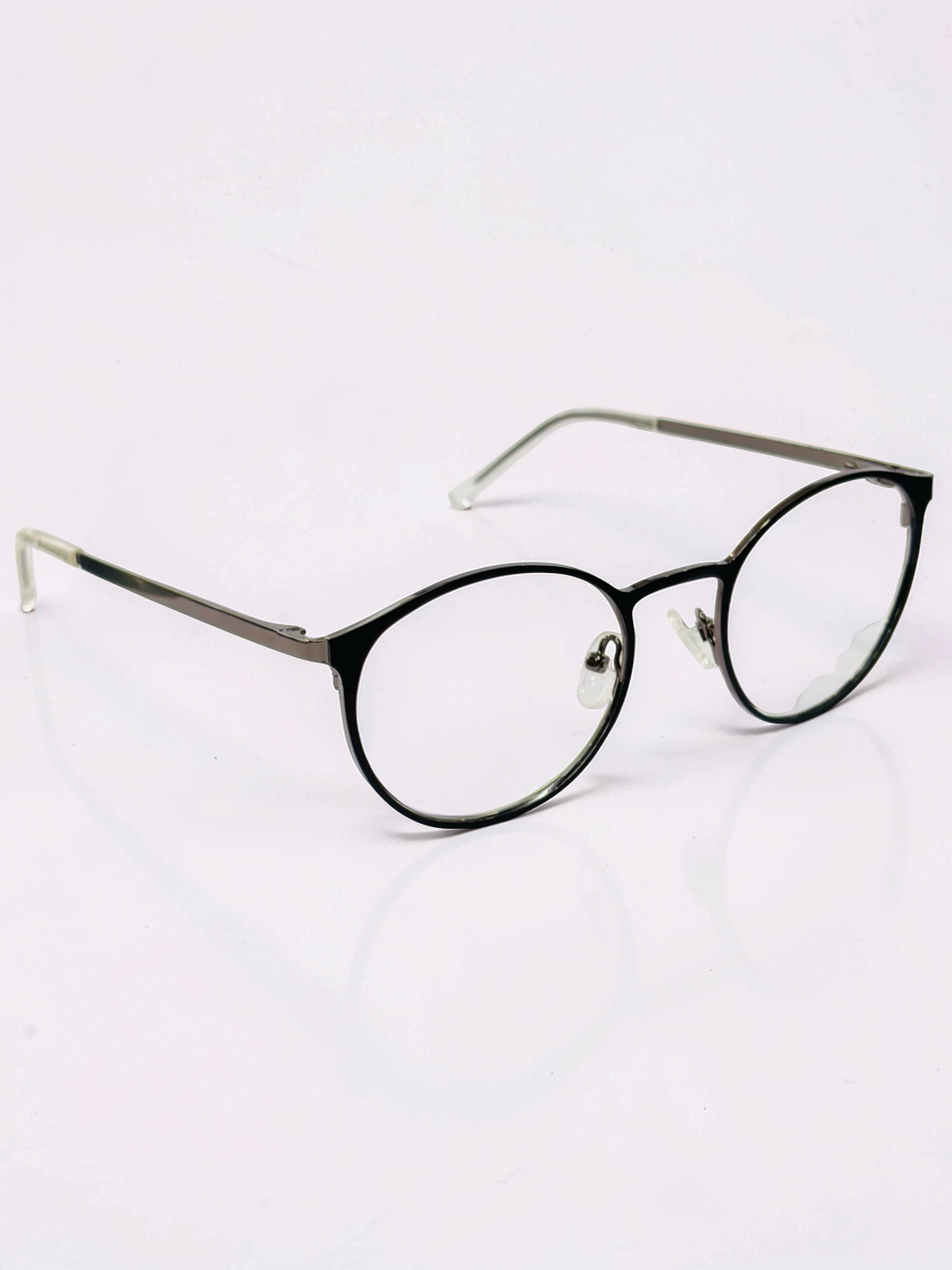 Black & Gunmetal Round Stainless Steel Frame – Unisex