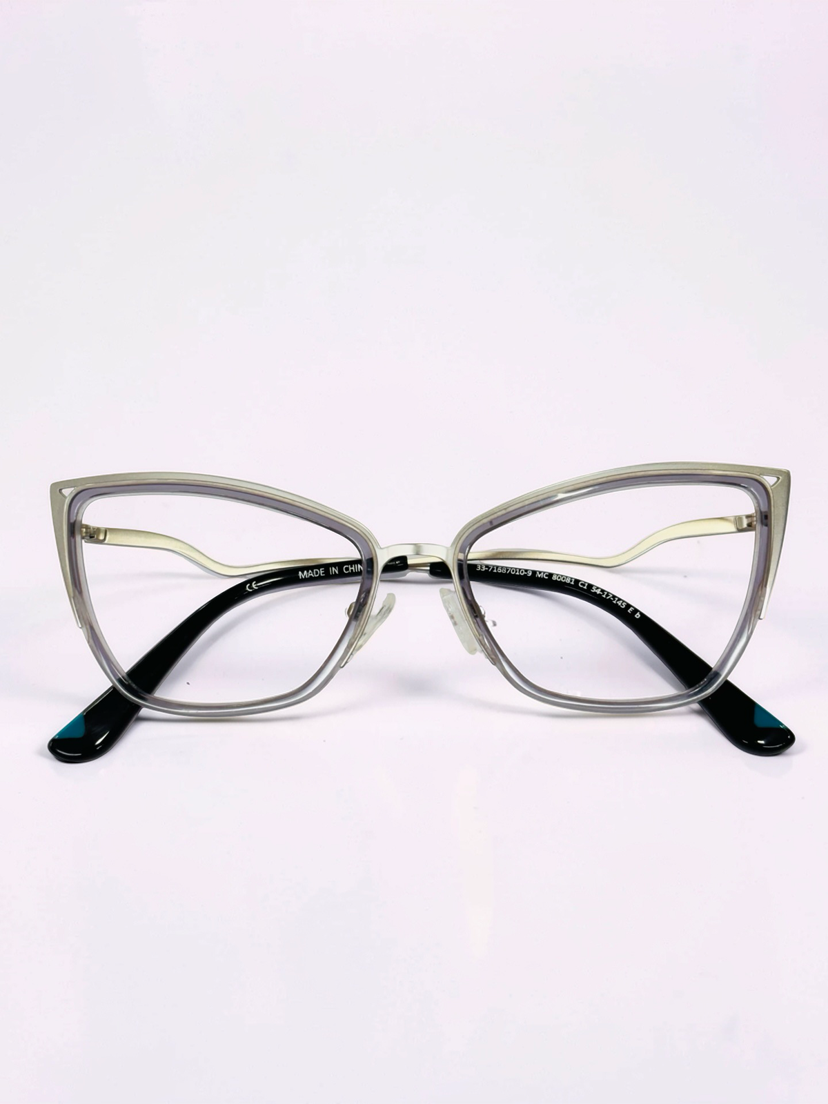 Ladies Smoky Grey & Gold Cat-Eye Optical Frame