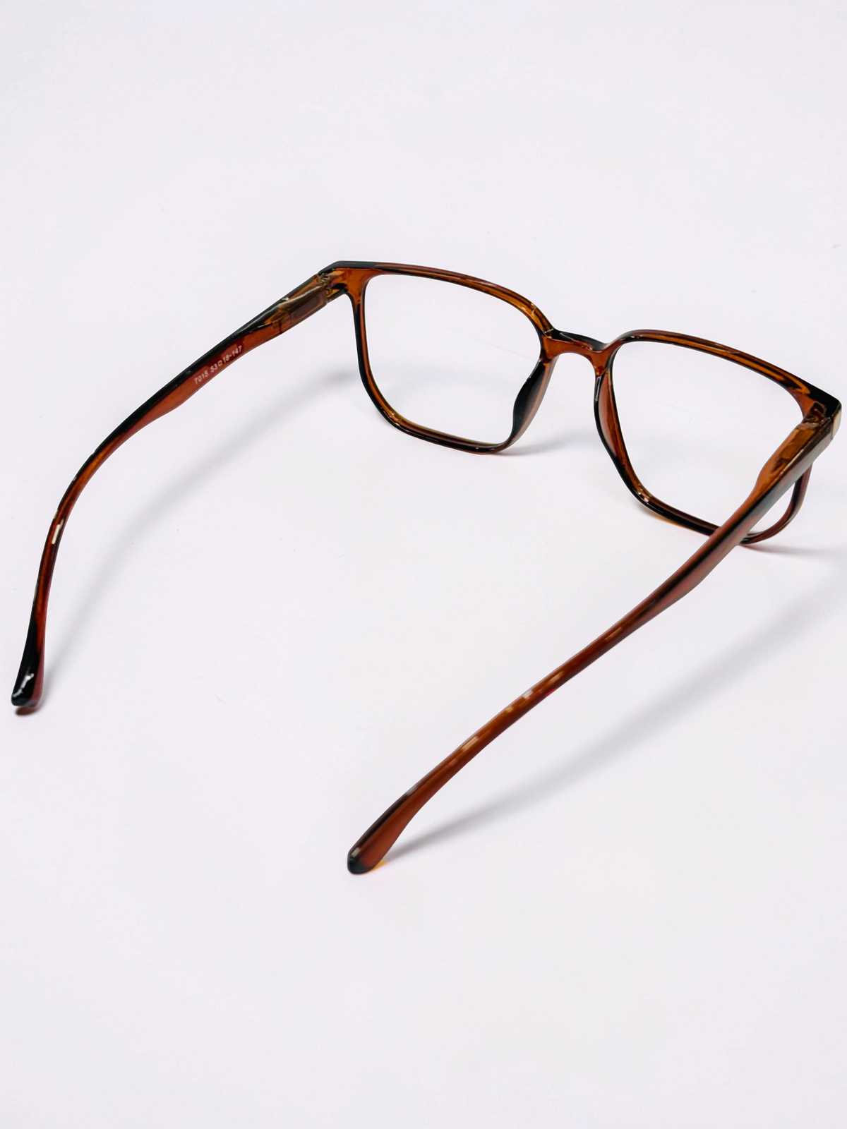 Translucent Brown Square Optical Frame – Flexible Unisex