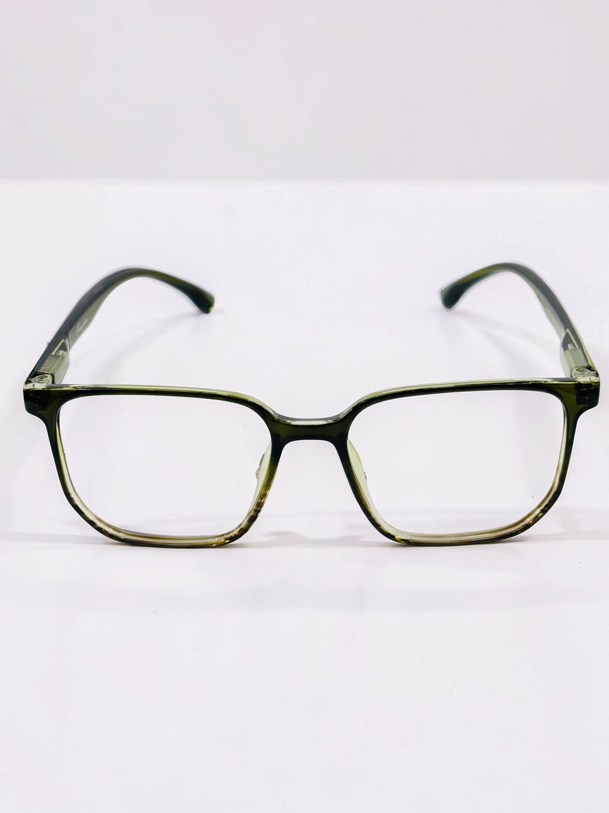 Olive Green Gradient Square Optical Frame – Flexible Unisex