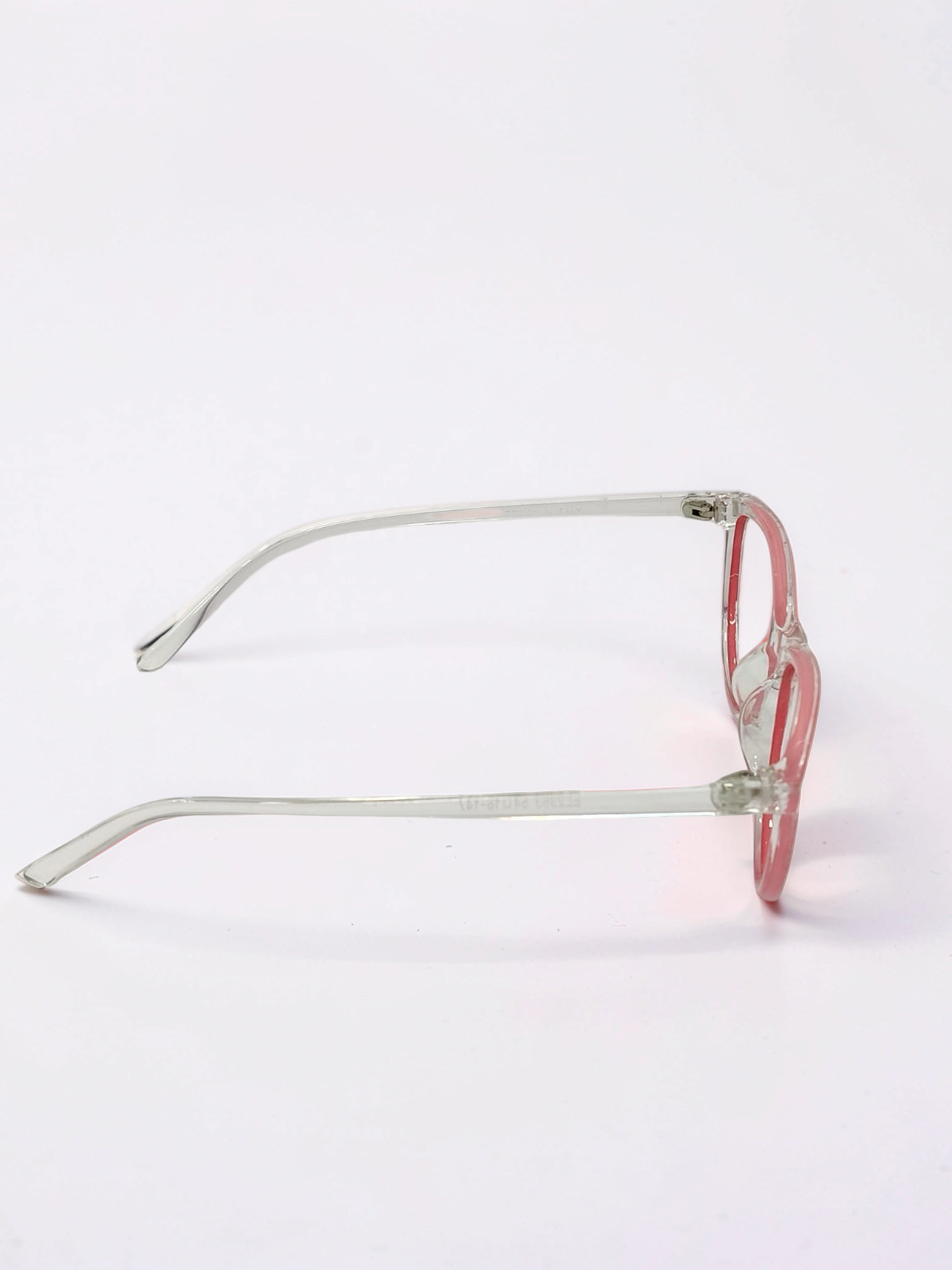 Flexible Cat-Eye Eyeglasses – Clear & Red Two-Tone (Medium Fit)