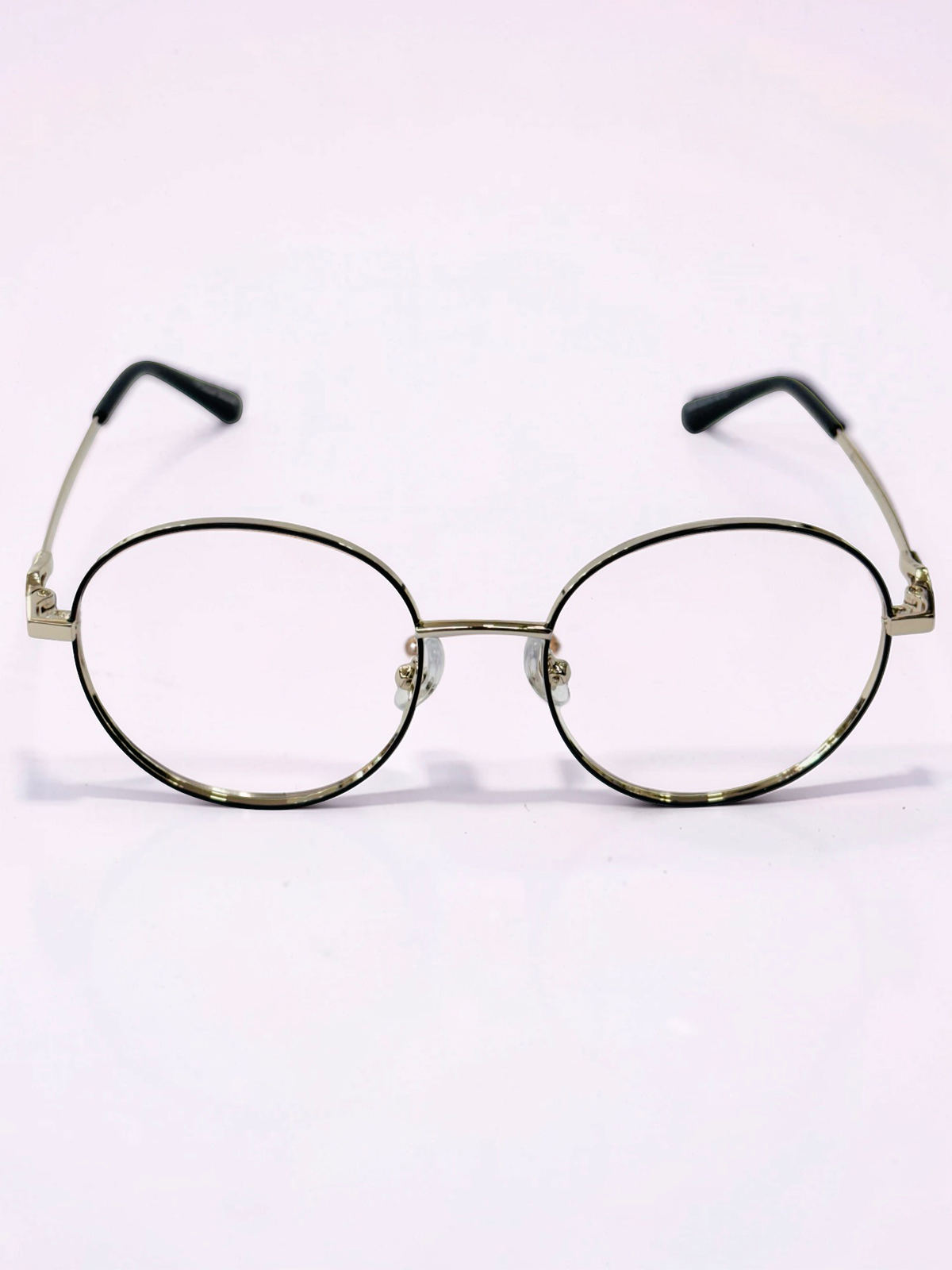 Round Gold & Black Stainless Steel Unisex Optical Frame