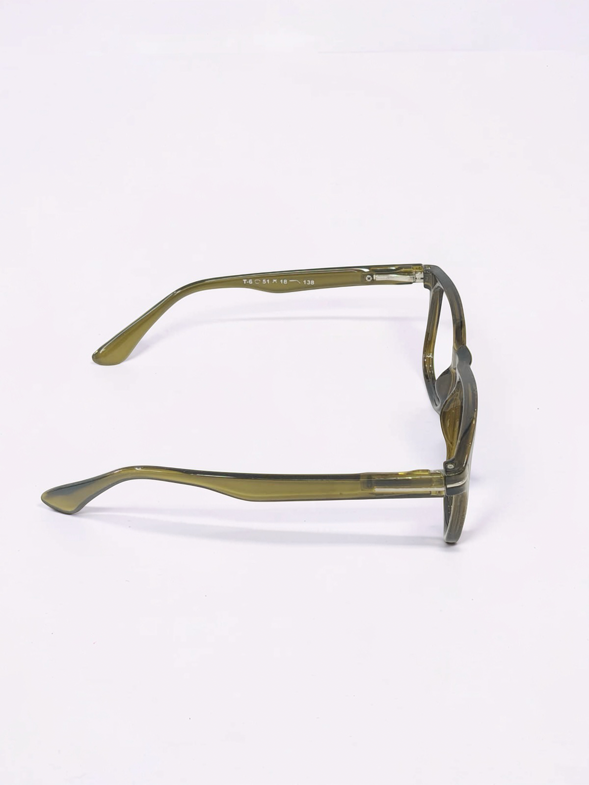 Square Transparent Olive Khaki Optical Frame – Flexible Unisex