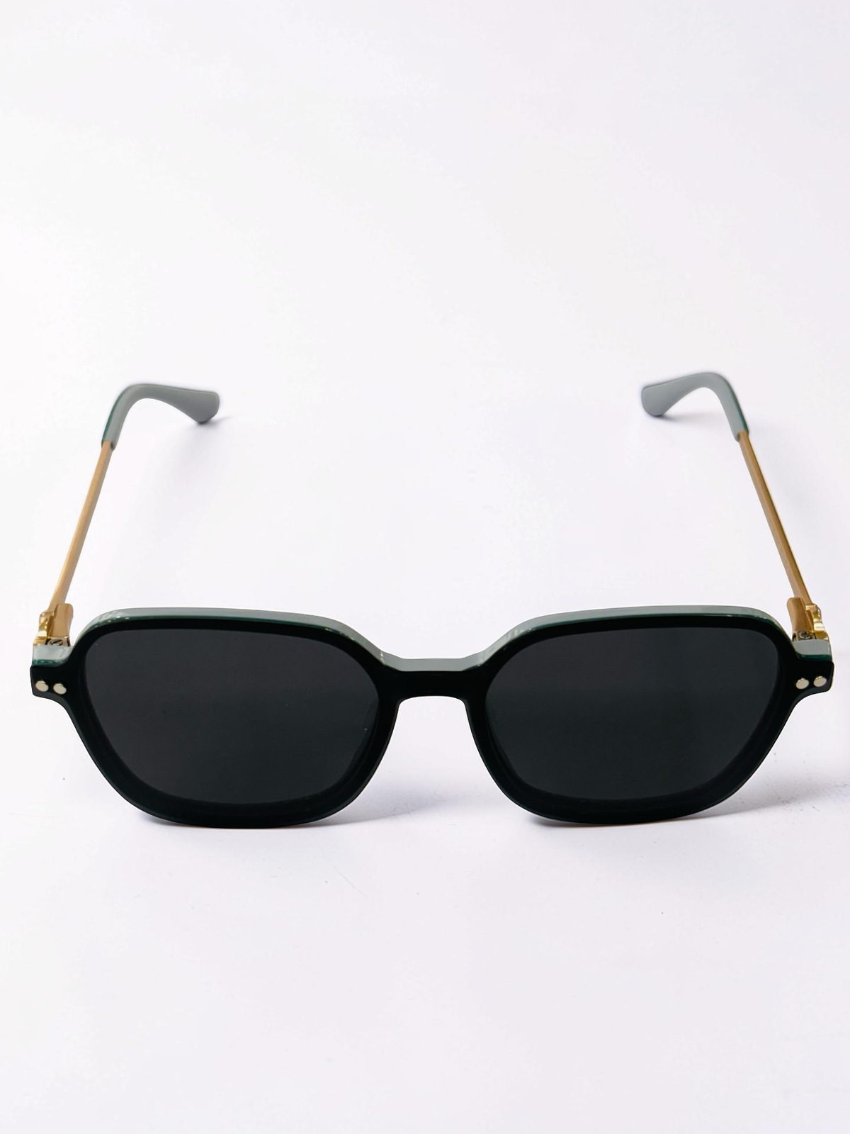 Green-grey geometric frame front view