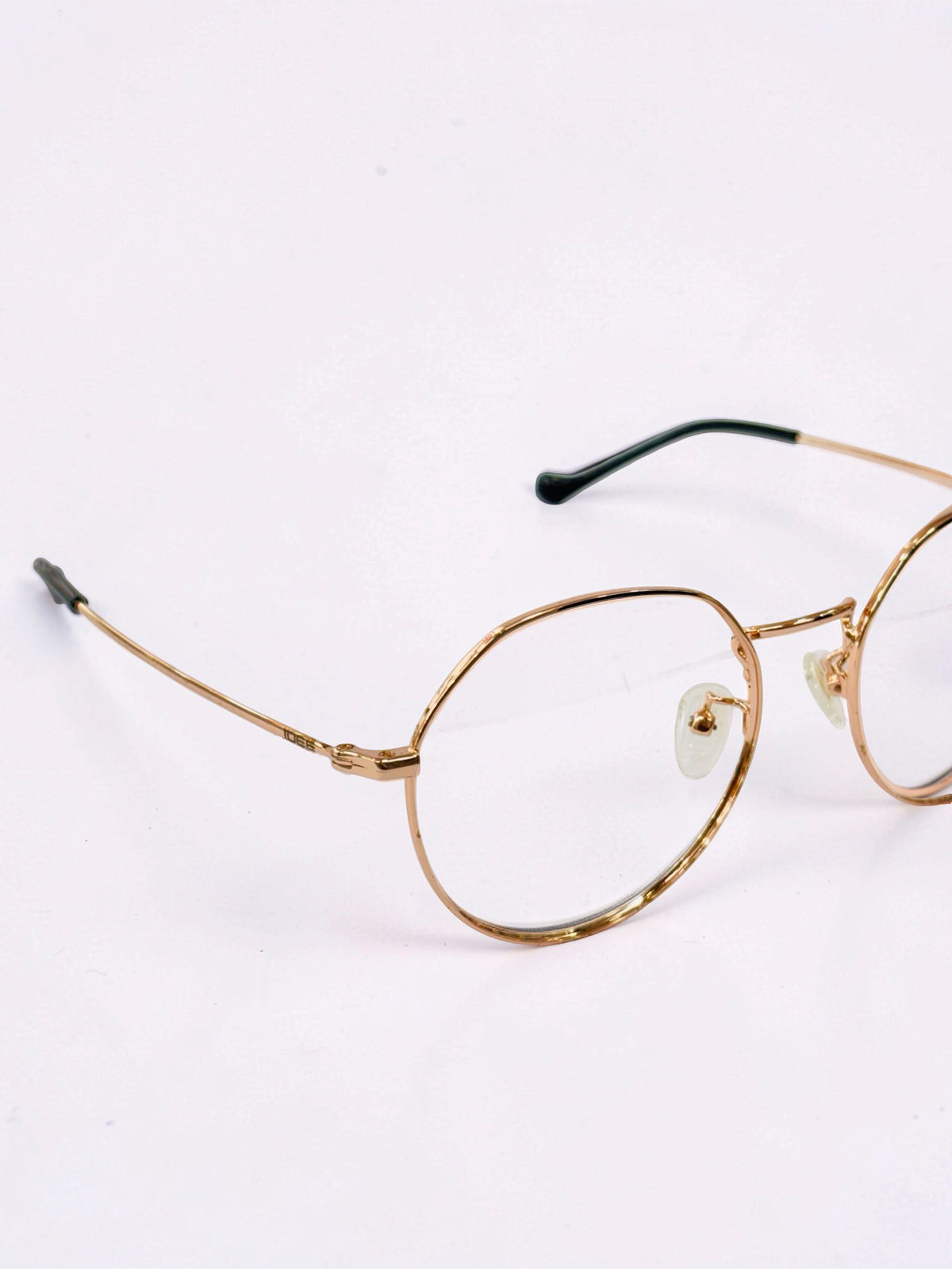 Ladies Gold Round Stainless-Steel Optical Frame – Large Fit