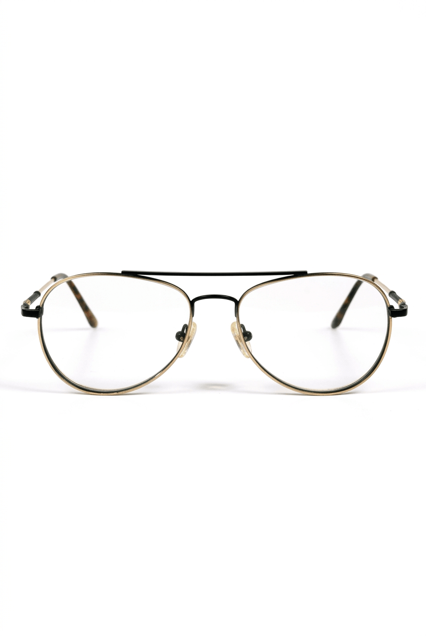Black & Gold Aviator Stainless Steel Frame – Unisex - Glow Opticals