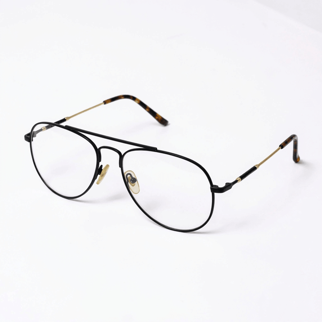 Black & Gold Aviator Stainless Steel Frame – Unisex - Glow Opticals
