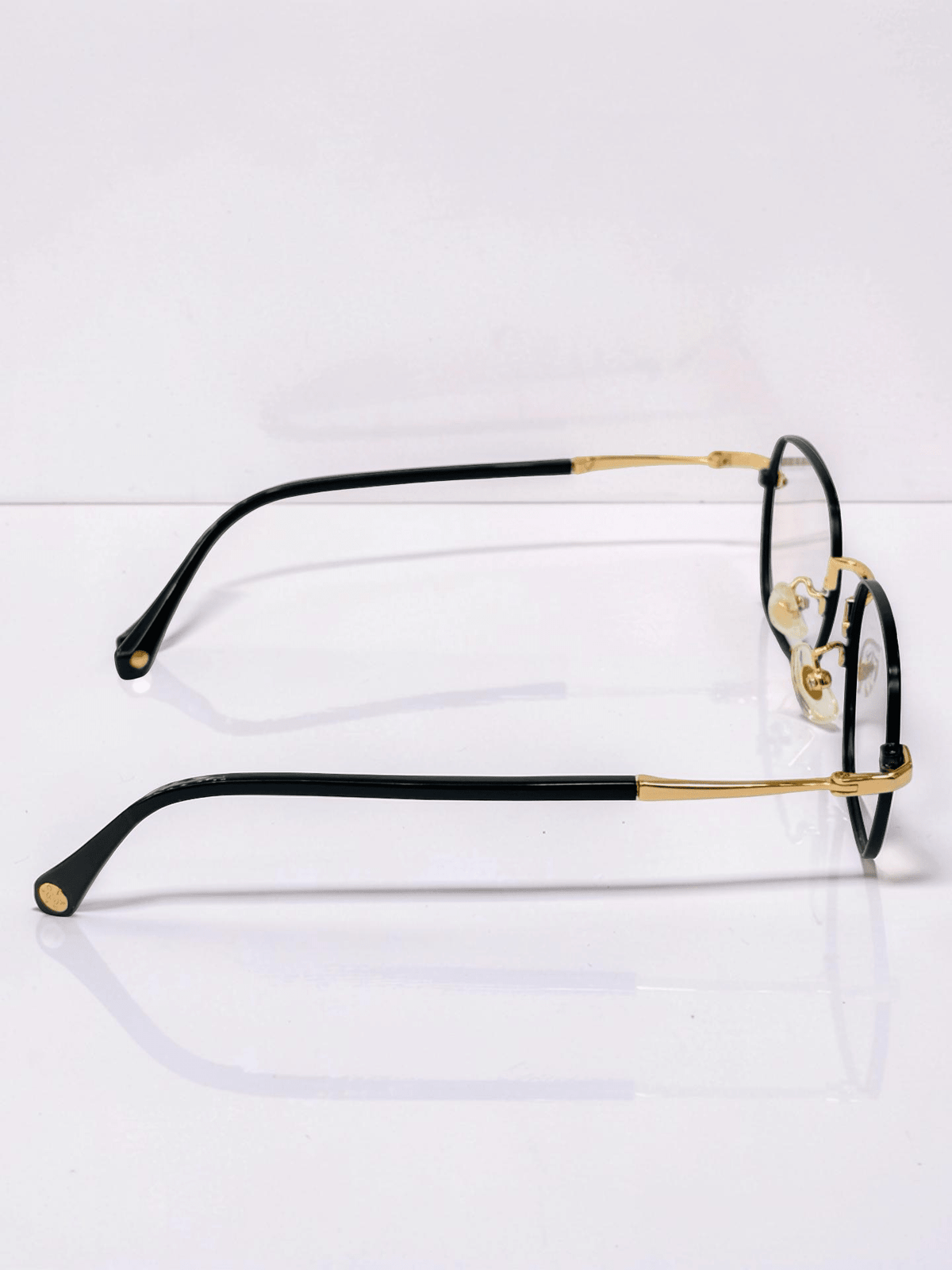 Black & Gold Polygon Ladies Eyewear Frame - Glow Opticals