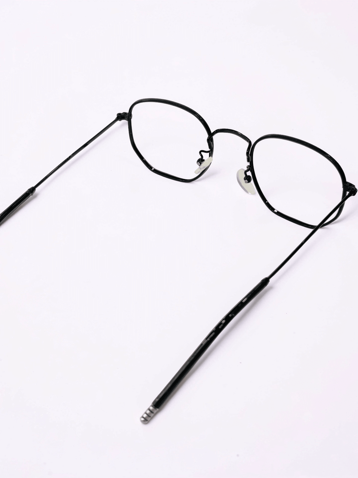 Black Rounded-Square Stainless Steel Frame – Unisex - Glow Opticals