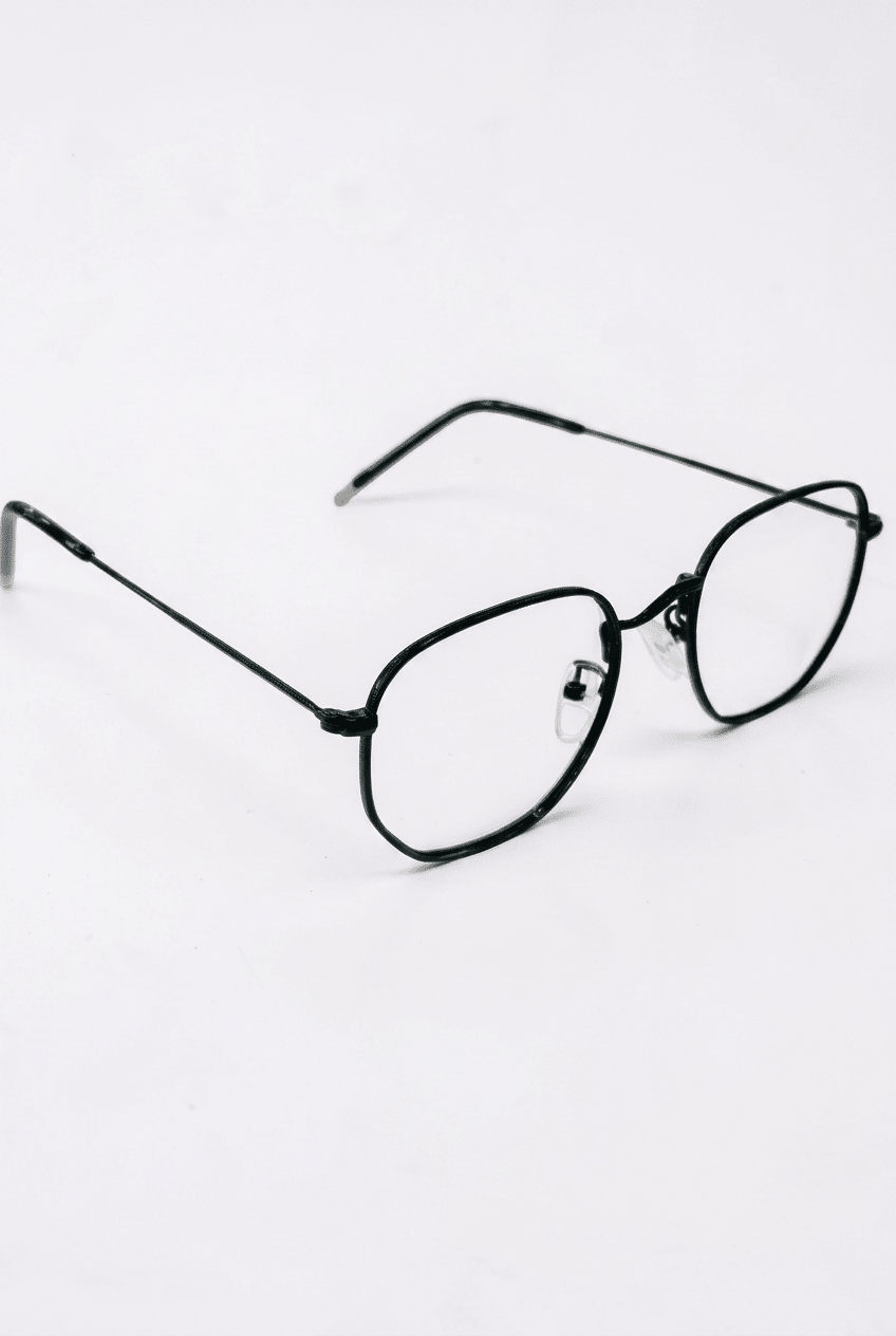 Black Rounded-Square Stainless Steel Frame – Unisex - Glow Opticals