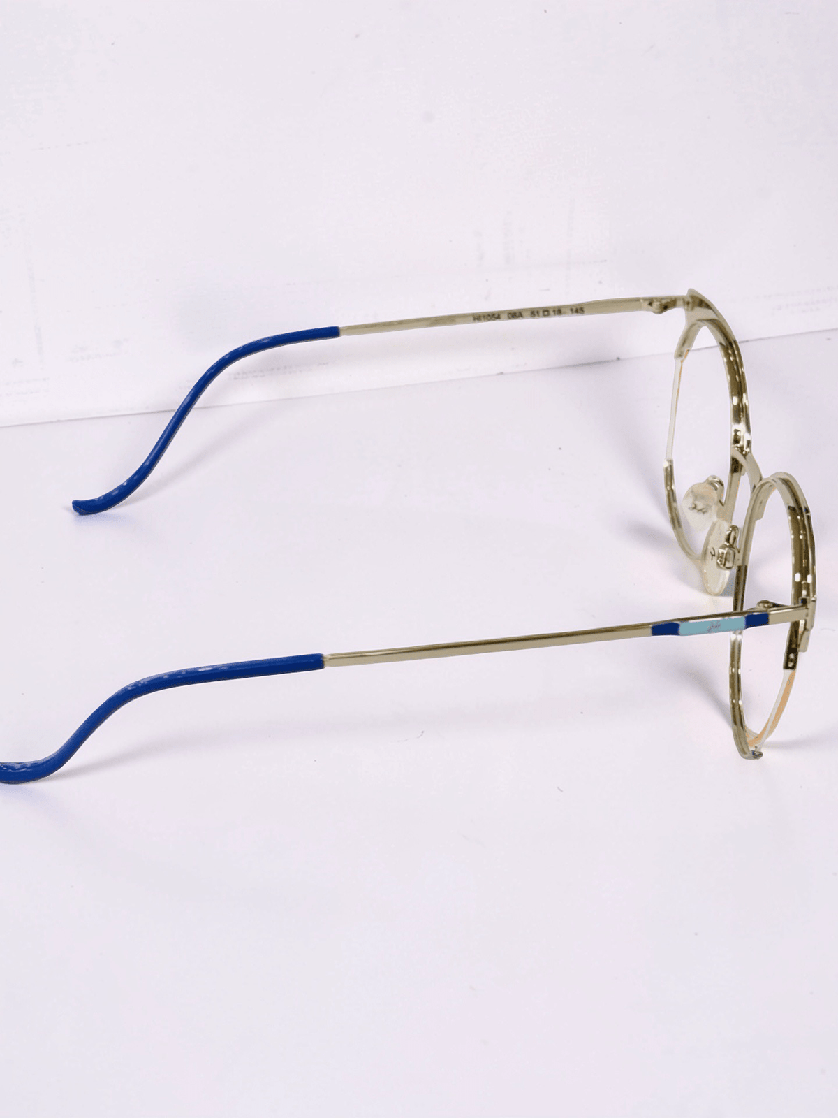 Blue & Gold Browline Stainless Steel Frame – Unisex - Glow Opticals