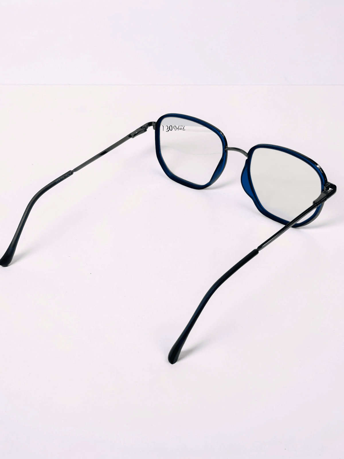 Blue Gunmetal Square Optical Frame - Glow Opticals
