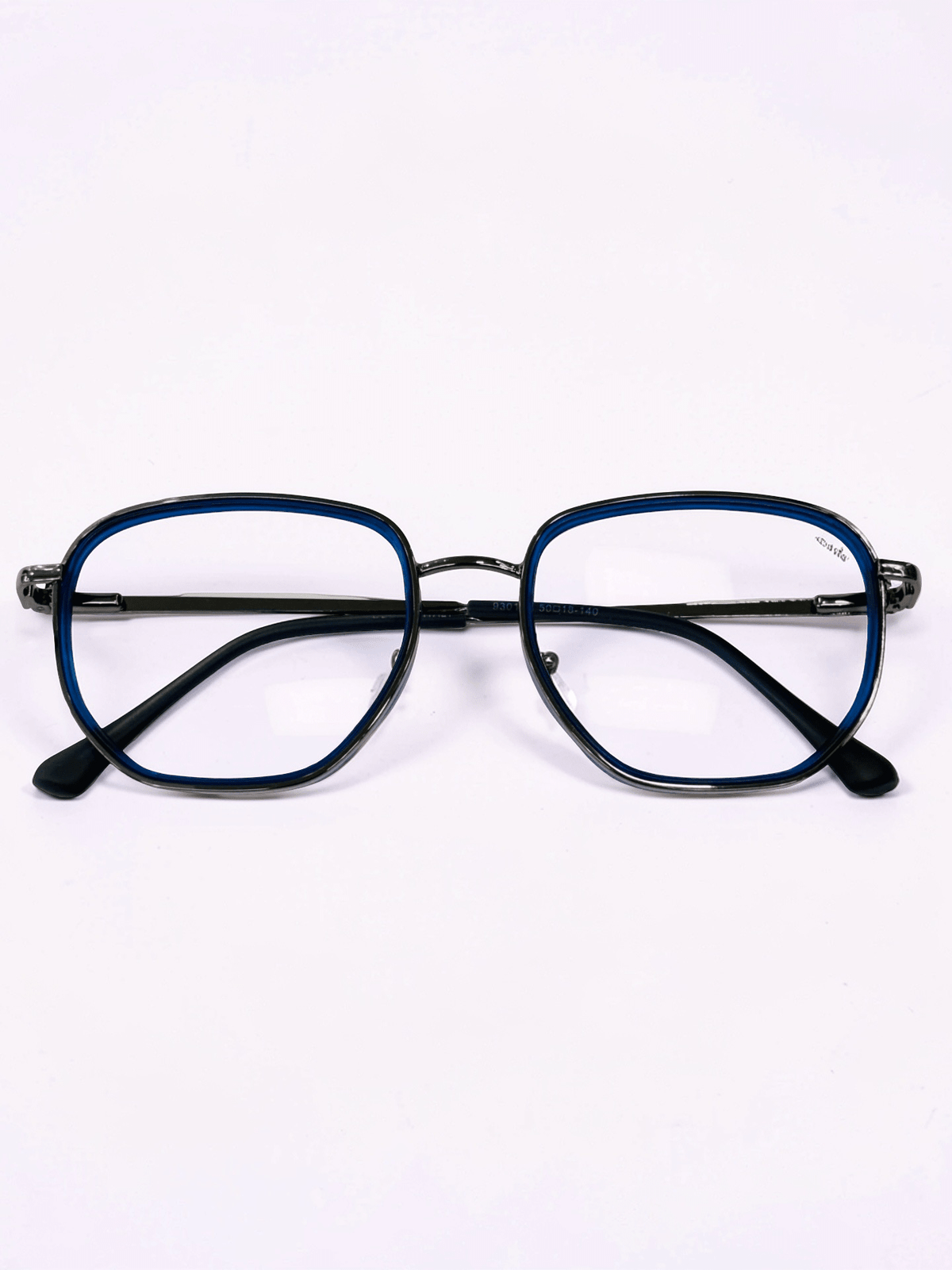 Blue Gunmetal Square Optical Frame - Glow Opticals