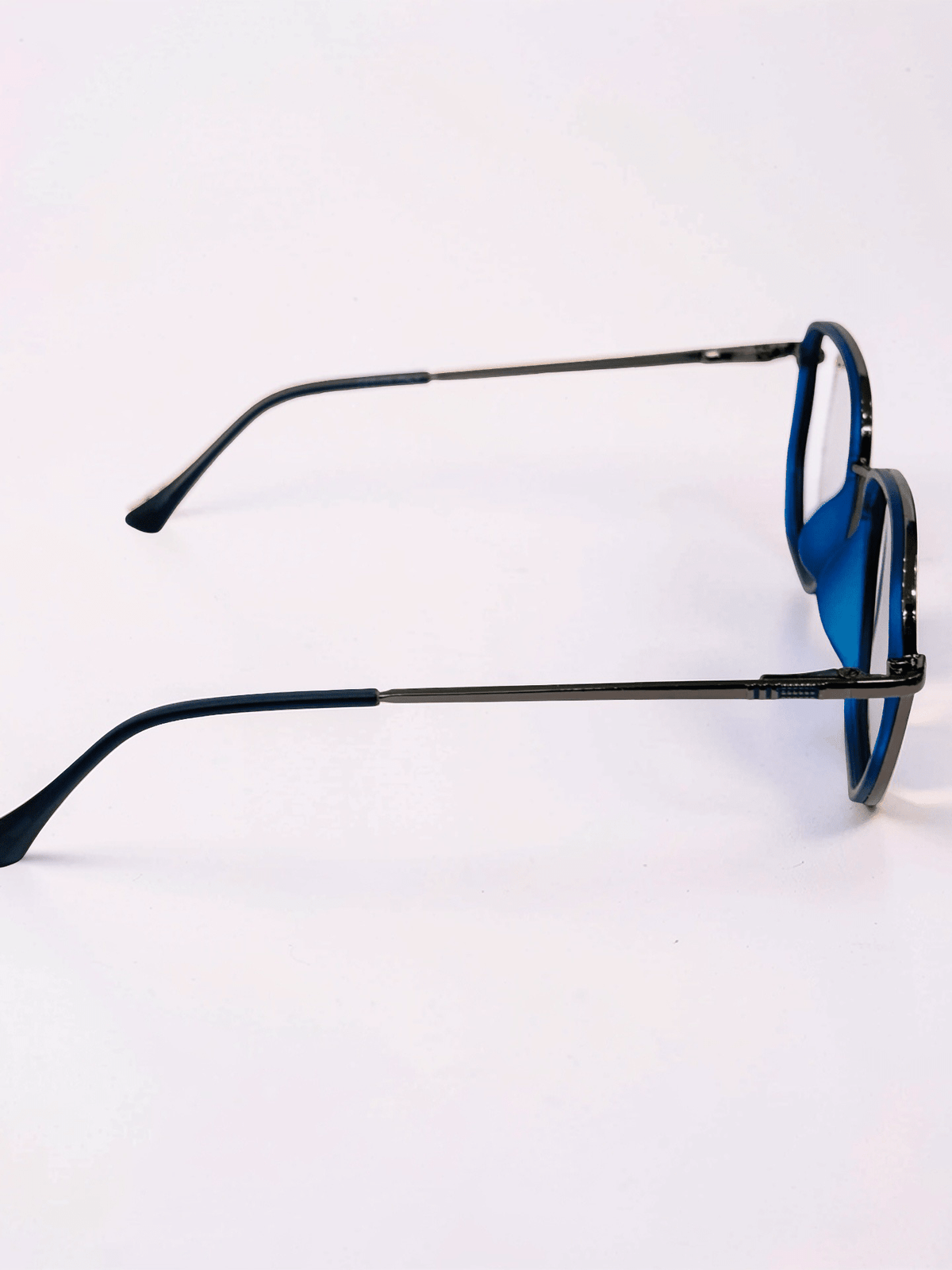 Blue Gunmetal Square Optical Frame - Glow Opticals